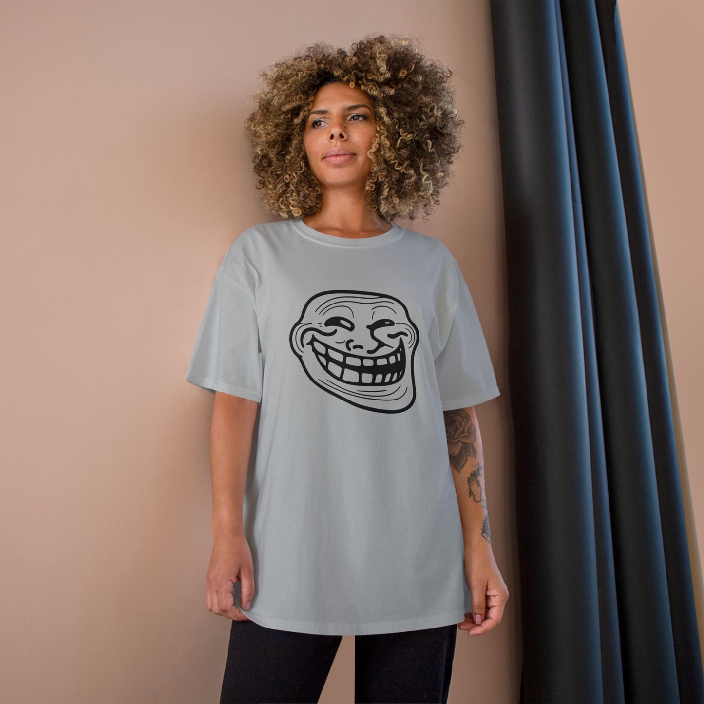 TROLL Funny Meme Champion T-Shirt, Humor Shirt, Gift for Gamers, Casual Wear, Laughing Face Tee, Perfect for Parties