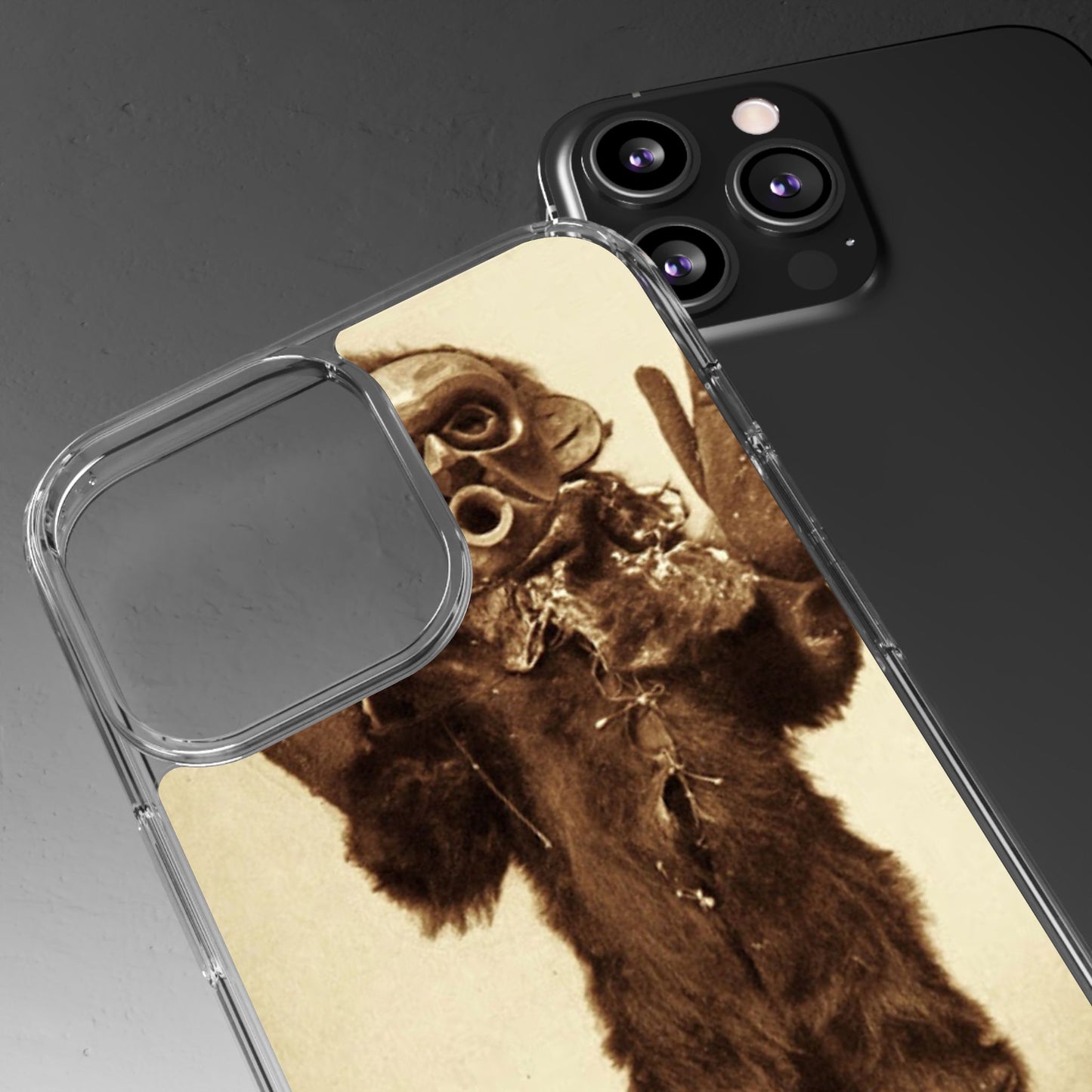 Yei Vintage Monster Clear Phone Case, Unique Phone Cover, Halloween Gift, Retro Style Case, Fun Accessories