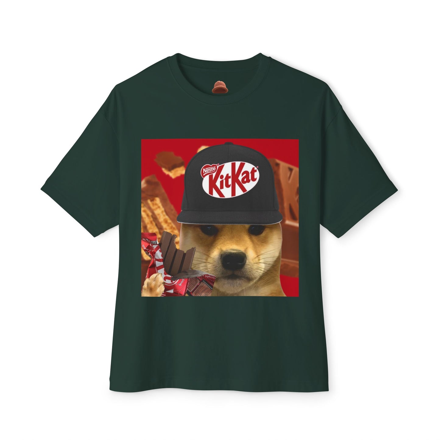 KitKat WIF Unisex Oversized Boxy Tee, Funny Dog Shirt, Food Lover Gift, Pet Lover Casual Tee, Cute Graphic Tee, Humor T-Shirt