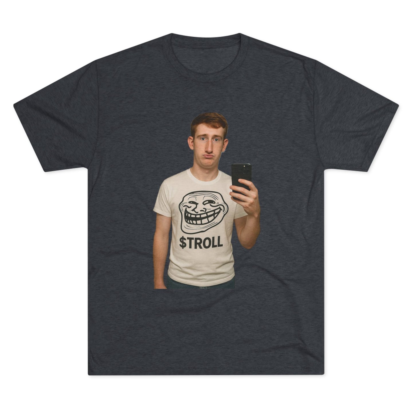 TROLL Unisex Tri-Blend Crew Tee | Funny Tee | Casual Wear | Gift for Friends | Trendy Shirt | Meme Apparel