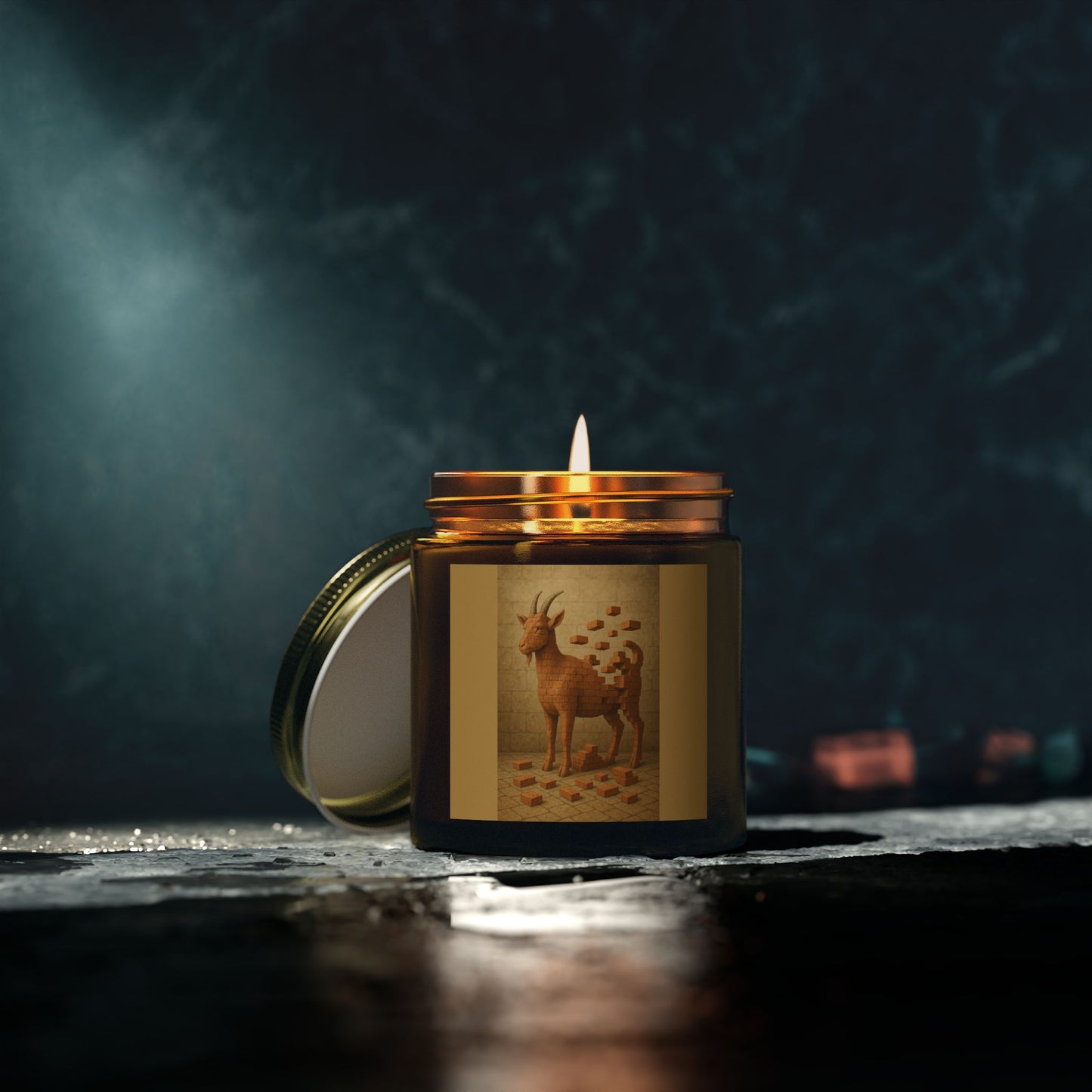 Bricked Goat. Coconut Apricot Scented Candle, Cozy Home Decor, Goat Design Candle, Aromatherapy Gift, Unique Gift Idea, Relaxation Product