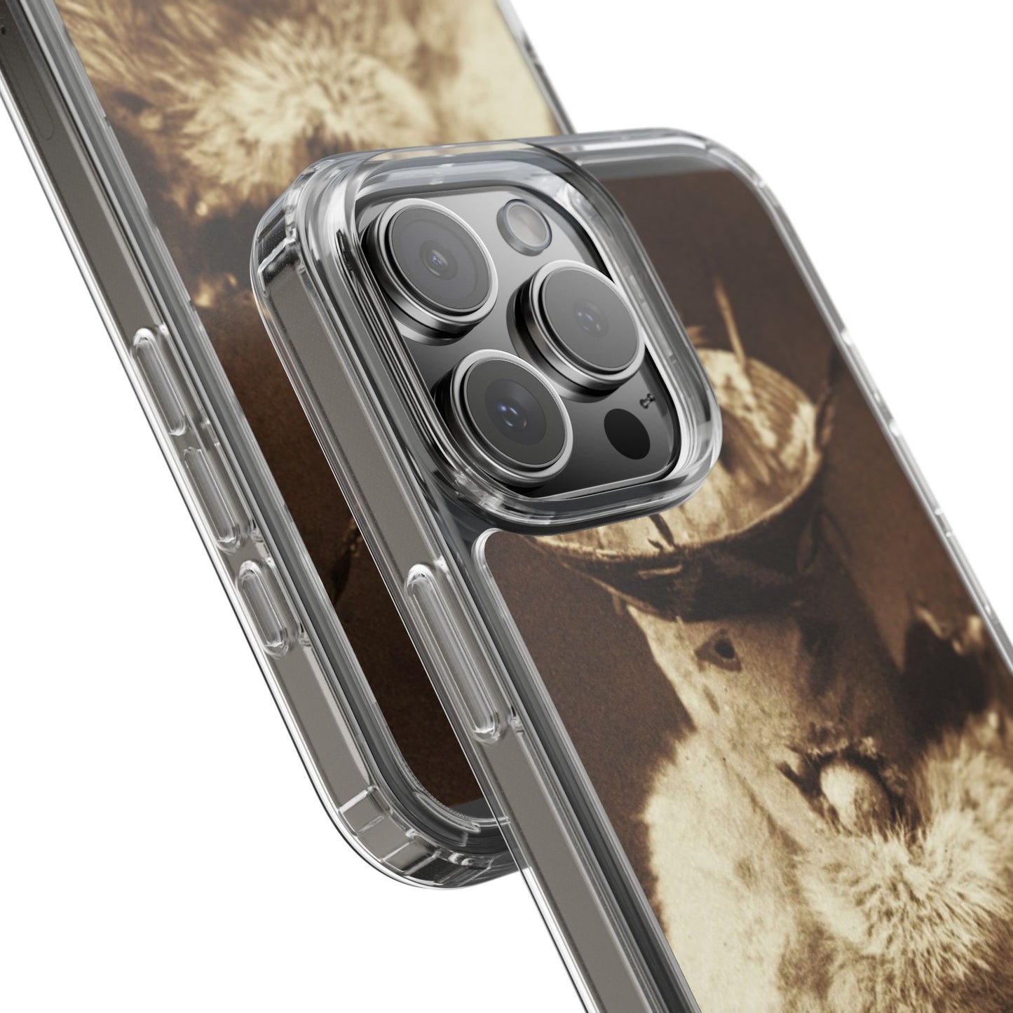 Yei Vintage Cat Photography Phone Case, Clear Cases, Unique Gift for Cat Lovers, Phone Accessory, Stylish Tech Gear, Animal Art