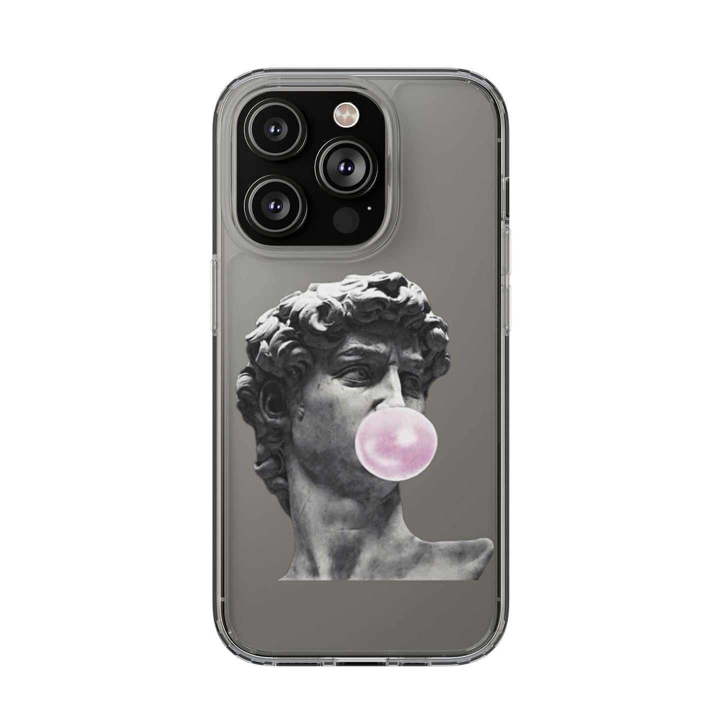 @ye Clear Phone Case with David Statue Design, Modern Phone Accessory for Art Lovers, Unique Gift, Customizable Compatible Soft Case