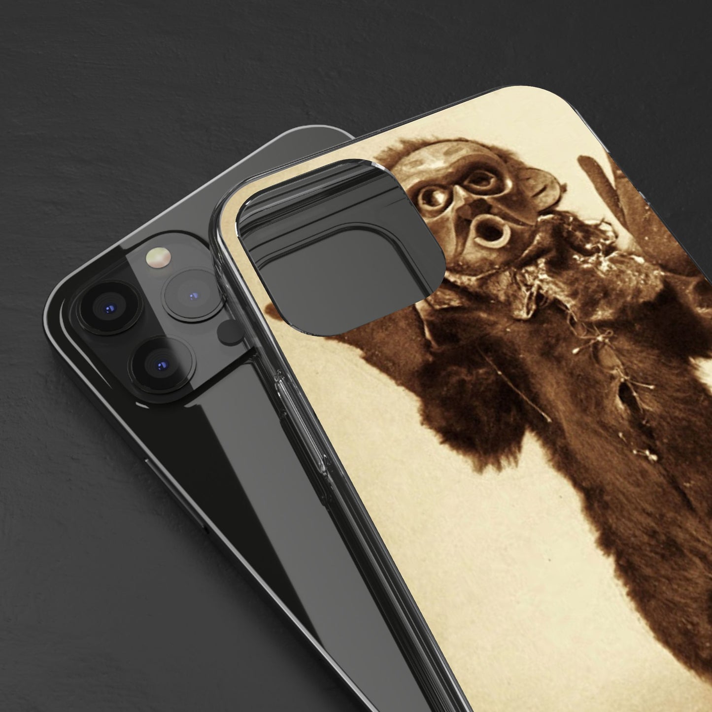 Yei Vintage Monster Clear Phone Case, Unique Phone Cover, Halloween Gift, Retro Style Case, Fun Accessories