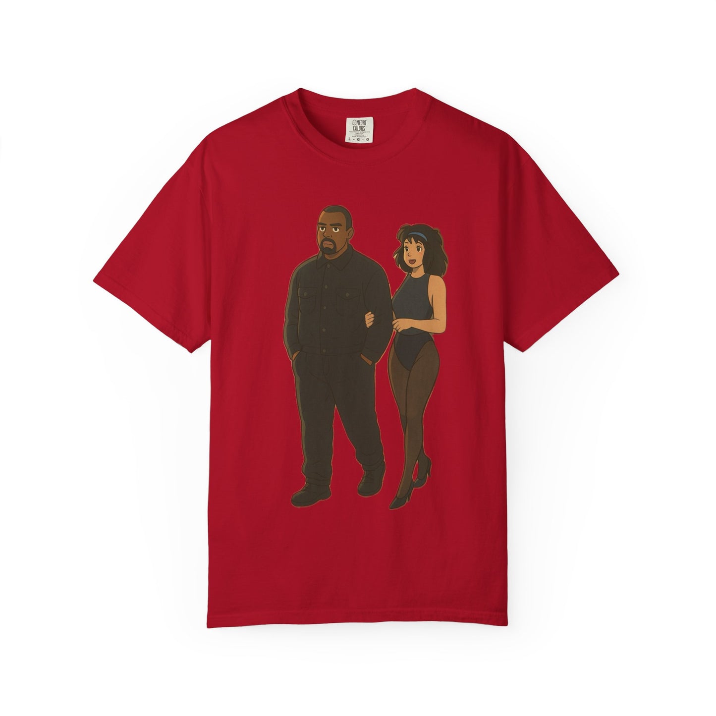Ye & Bianca Graphic Tee, Trendy Unisex T-shirt, Cartoon Style, Streetwear, Gift for Music Lovers, Casual Fashion