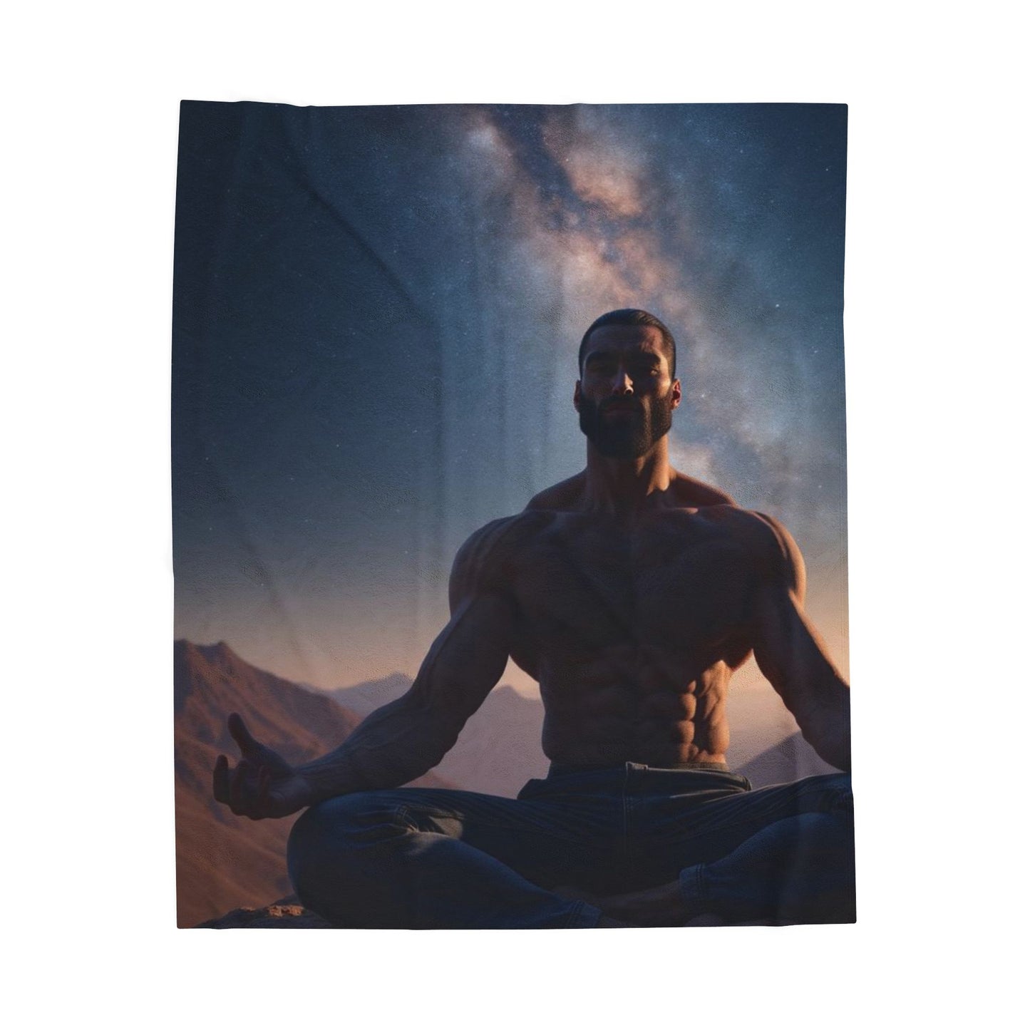 GIGA Meditation Velveteen Plush Blanket, Cozy Throw for Mindfulness, Spiritual Decor, Gift for Wellness, Home Relaxation