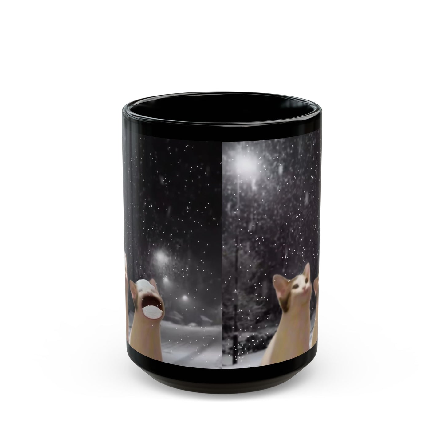 POPCAT Black Mug (11oz, 15oz)