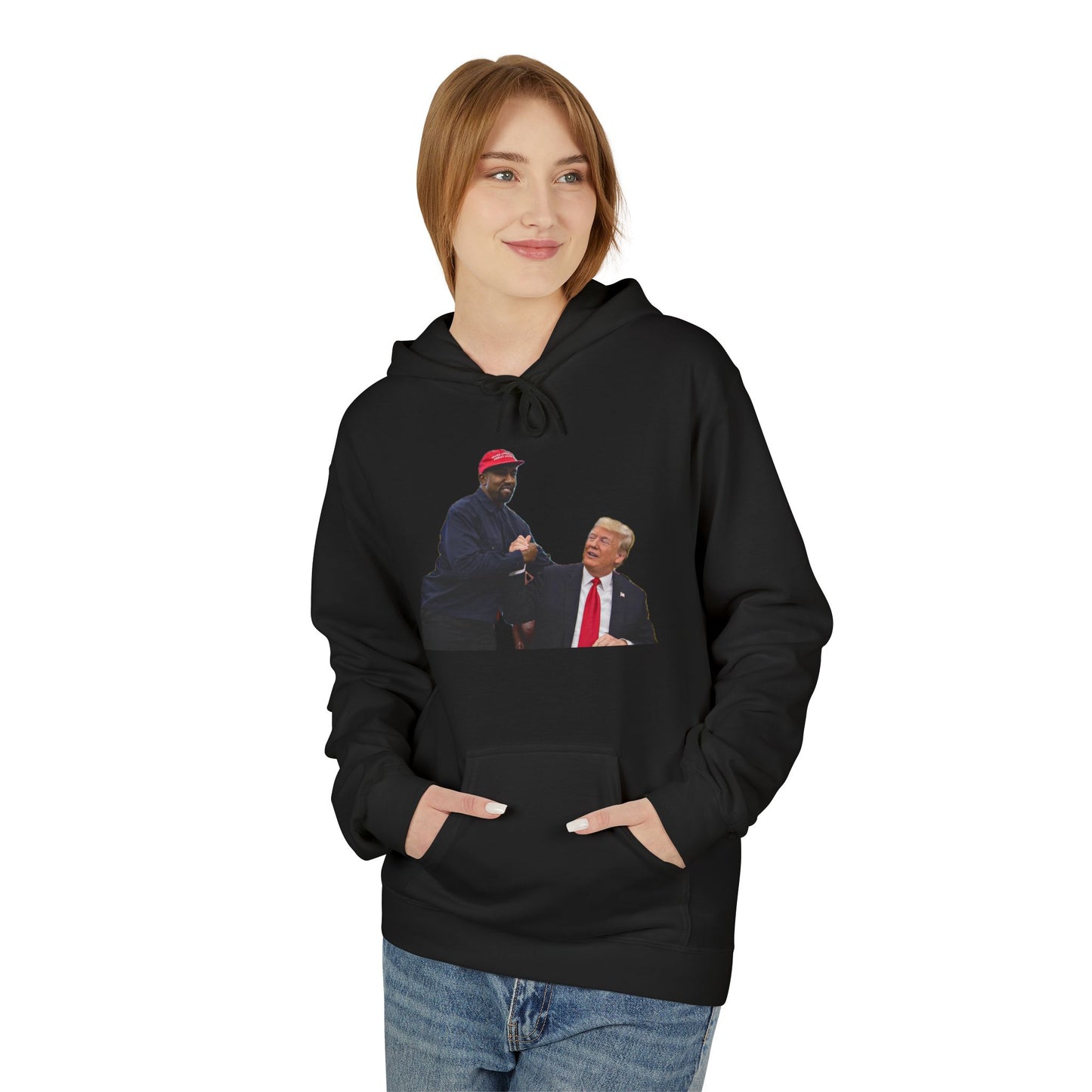 Ye & DJT Funny Political Fleece Hoodie, Unisex Softstyle Hoodie, Gift for Political Humor, Casual Wear, Election Day Apparel, Meme Clothing