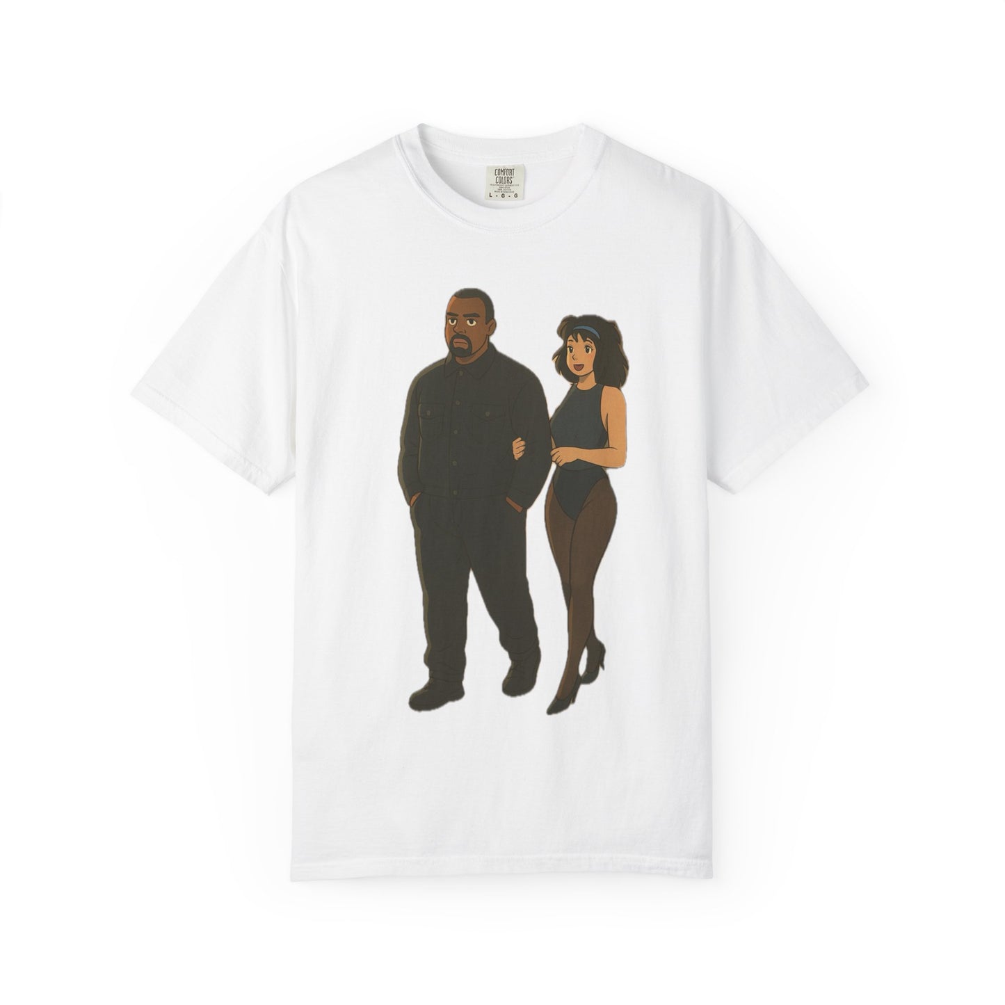 Ye & Bianca Graphic Tee, Trendy Unisex T-shirt, Cartoon Style, Streetwear, Gift for Music Lovers, Casual Fashion