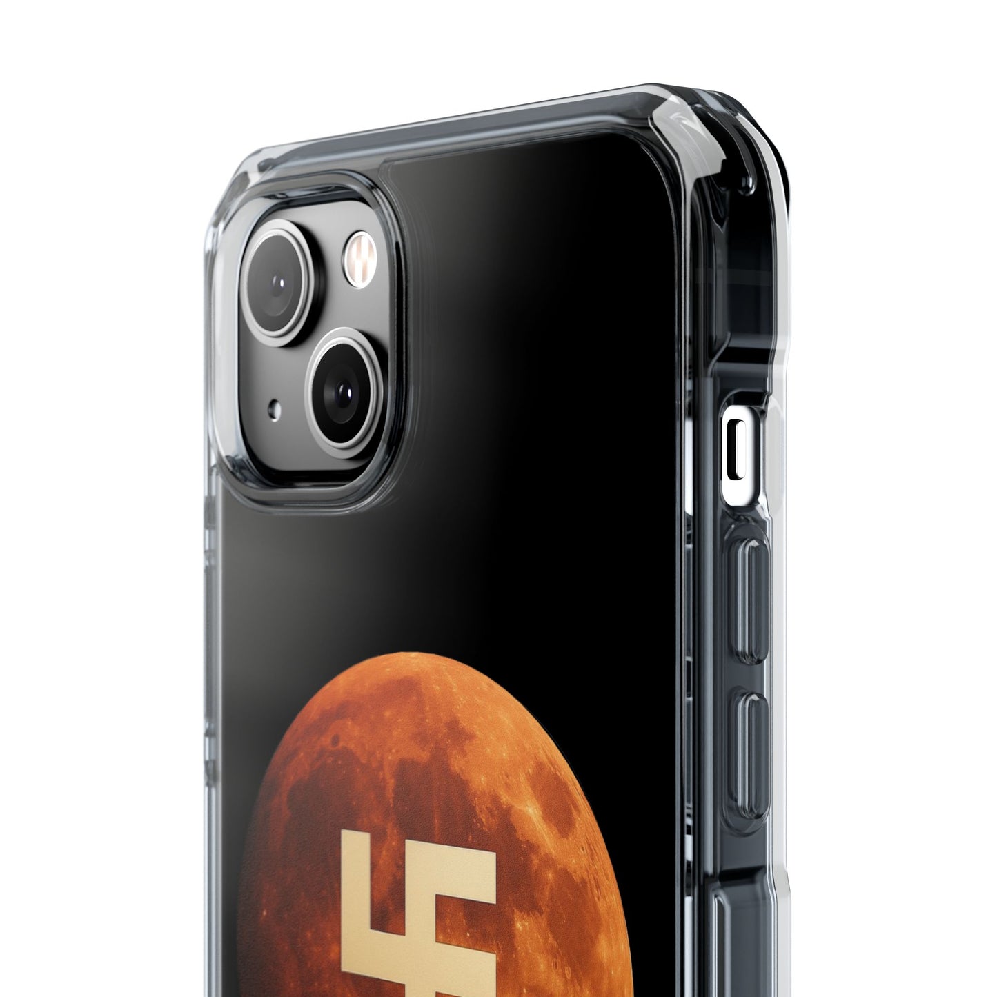 Swasticoin Magnetic Phone Case with Lunar Design, Unique Phone Accessory, Shockproof Clear Case, Stylish Phone Cover, Gift for Tech Lovers