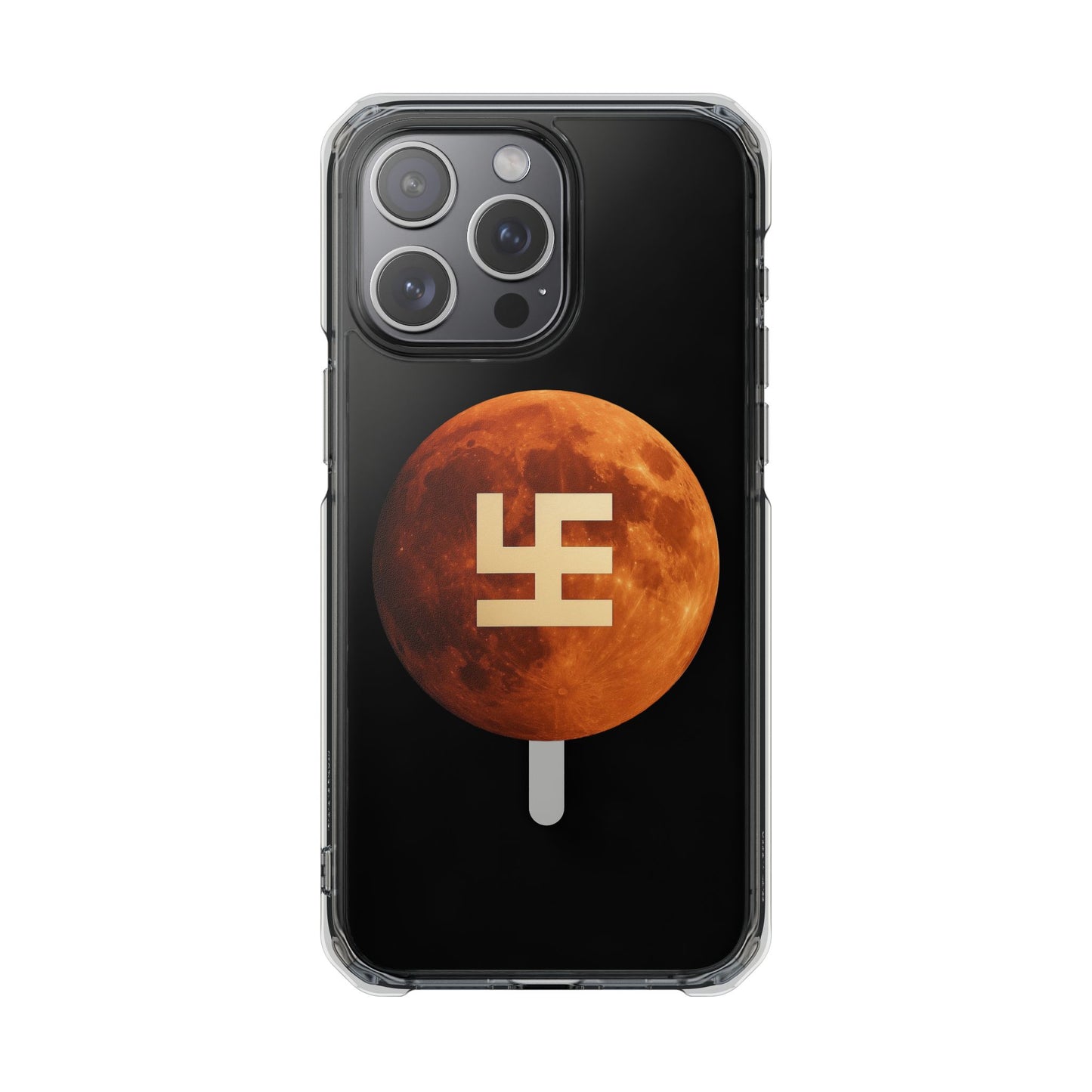 Swasticoin Magnetic Phone Case with Lunar Design, Unique Phone Accessory, Shockproof Clear Case, Stylish Phone Cover, Gift for Tech Lovers