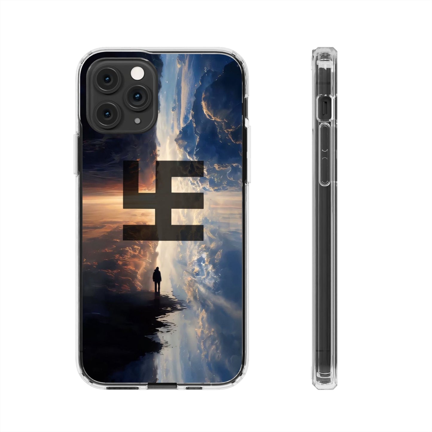 Swasticoin Nature-Themed Clear Phone Case, Unique Phone Cover with Scenic Design, Eco-Friendly Protection, Gift for Travelers, Custom Phone Accessory