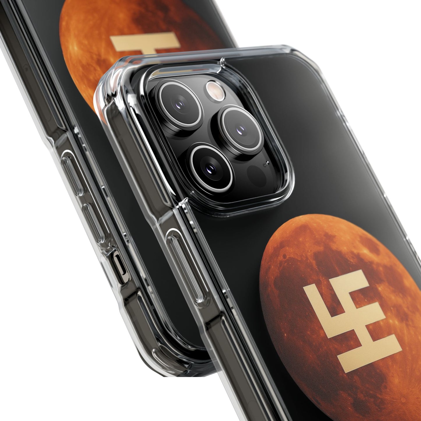 Swasticoin Magnetic Phone Case with Lunar Design, Unique Phone Accessory, Shockproof Clear Case, Stylish Phone Cover, Gift for Tech Lovers