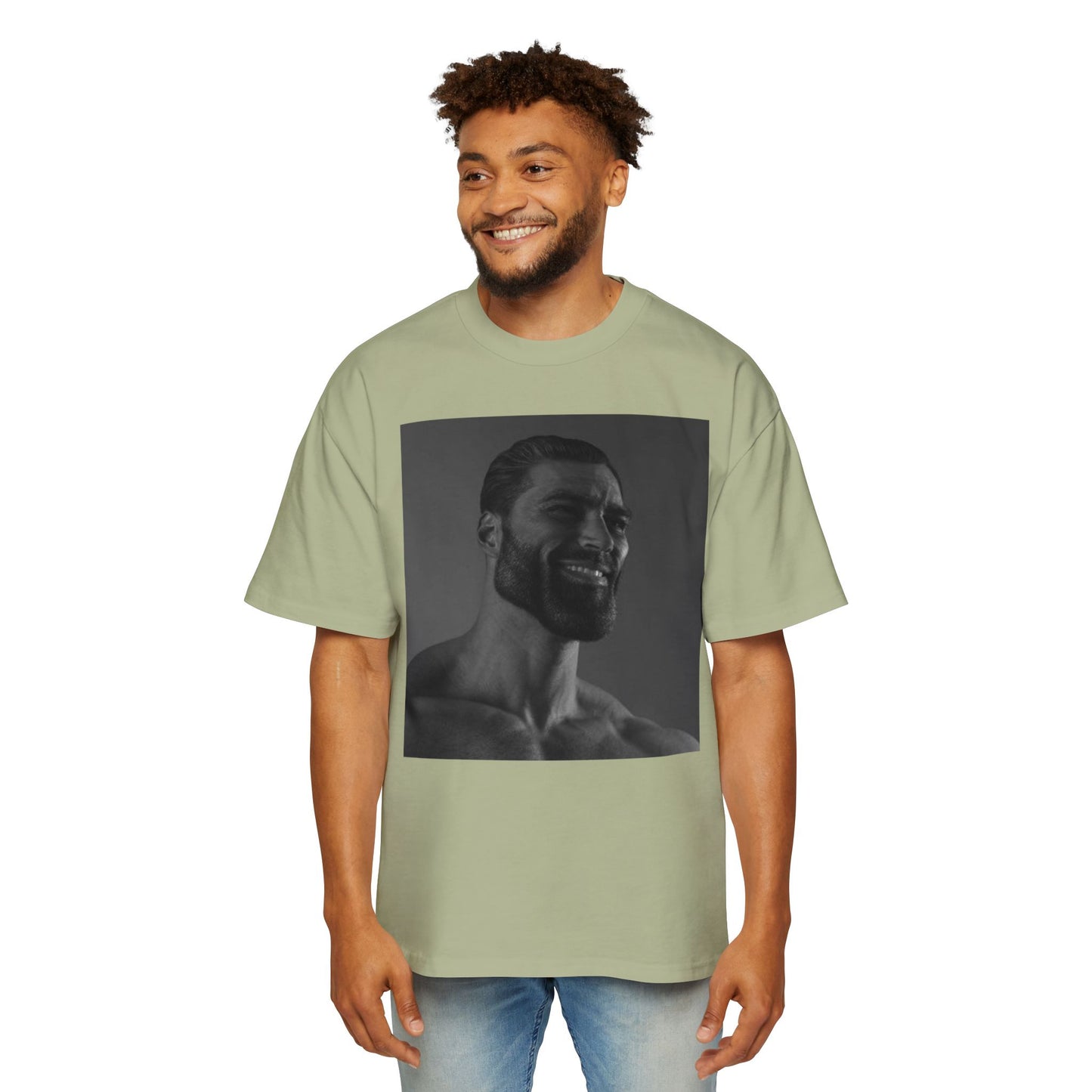 GIGA Men's Heavy Oversized Tee | Casual Streetwear Shirt, Graphic Tee, Gift for Him, Unisex Style, Trendy Apparel