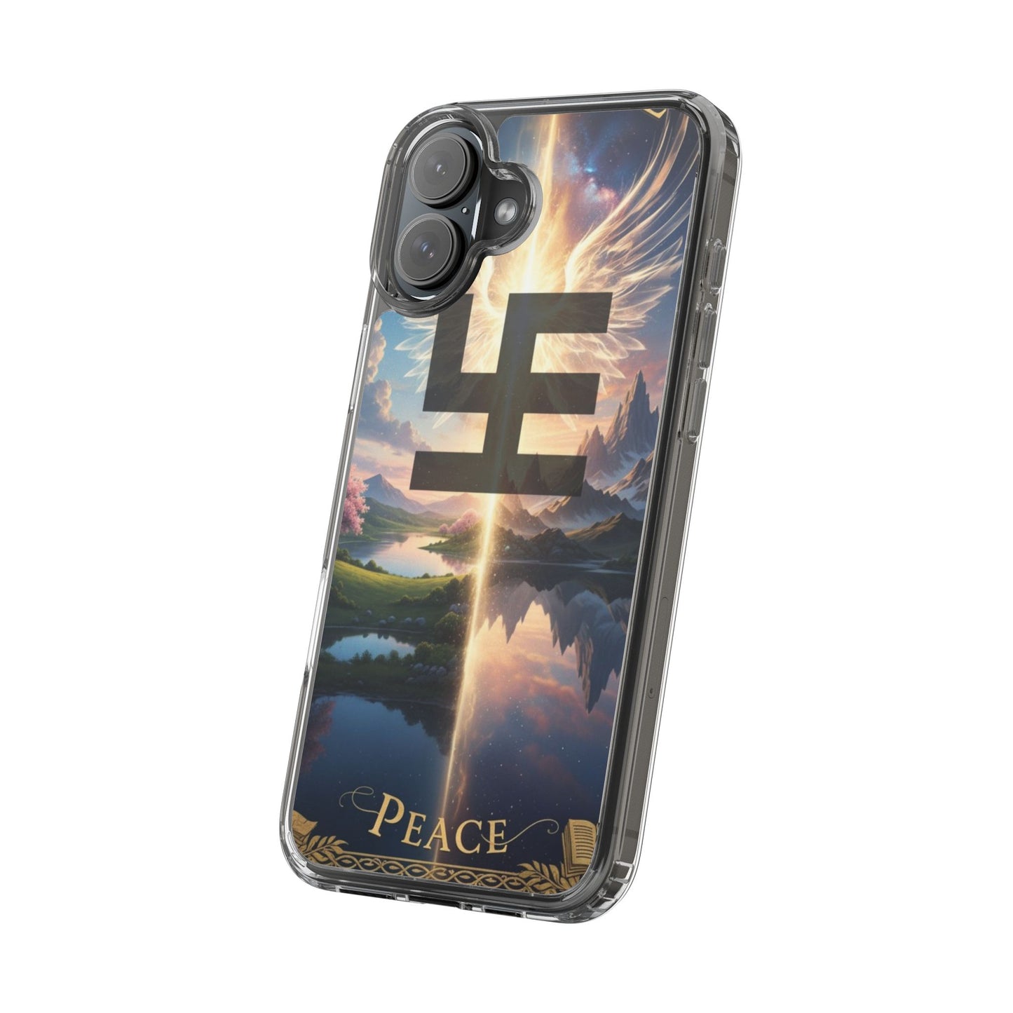 Swasticoin Peaceful Clear Phone Cases, Phone Accessories, Minimalist Design, Nature Lover Gifts, Transparent Phone Cover, Unique Art Case
