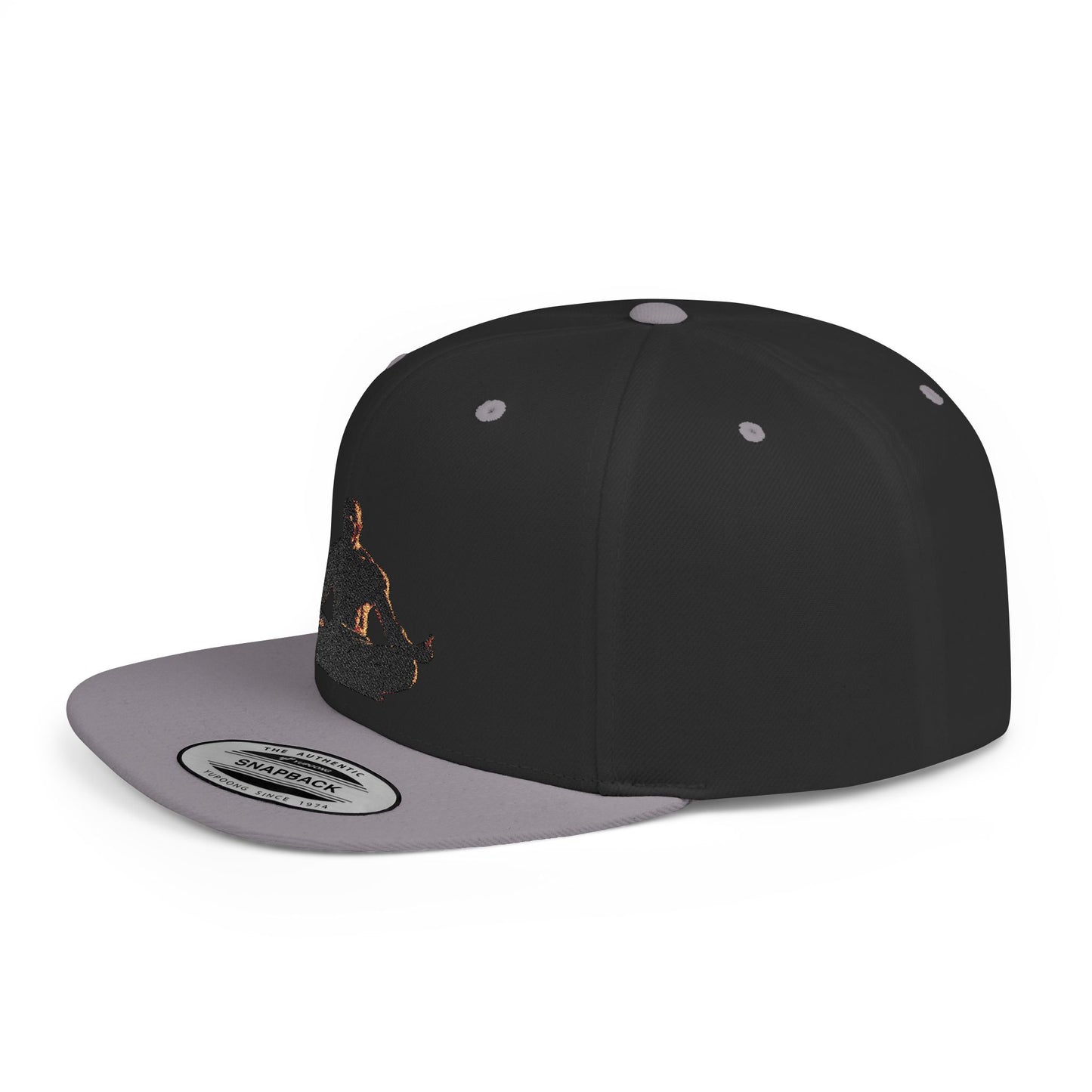 GIGA Zen Meditation Flat Bill Snapback Hat, Mindfulness Cap, Yoga Headwear, Gift for Him/Her, Casual Everyday Wear, Stylish Accessory