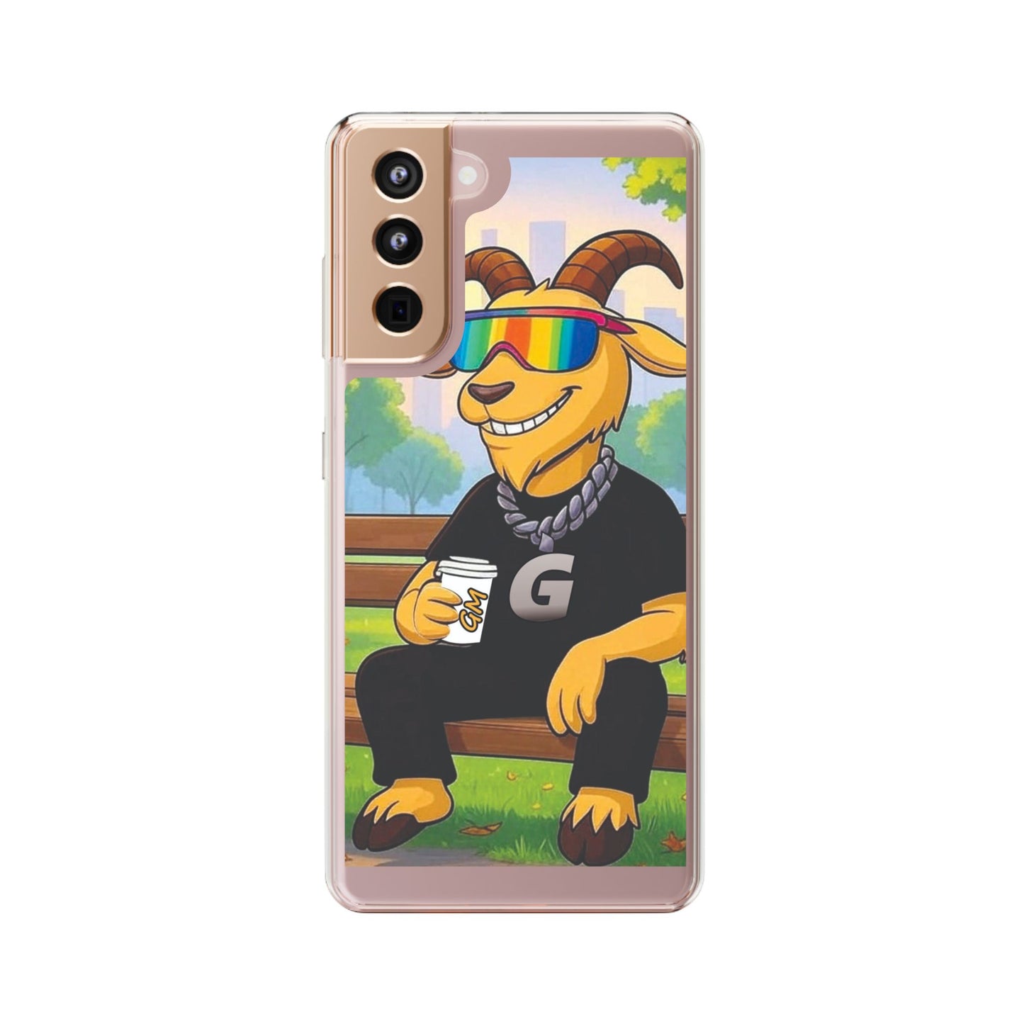 Vibrant Goat Clear Phone Case, Fun Smartphone Cover, Animal Lover Gift, Stylish Tech Accessory, Unique Phone Protection