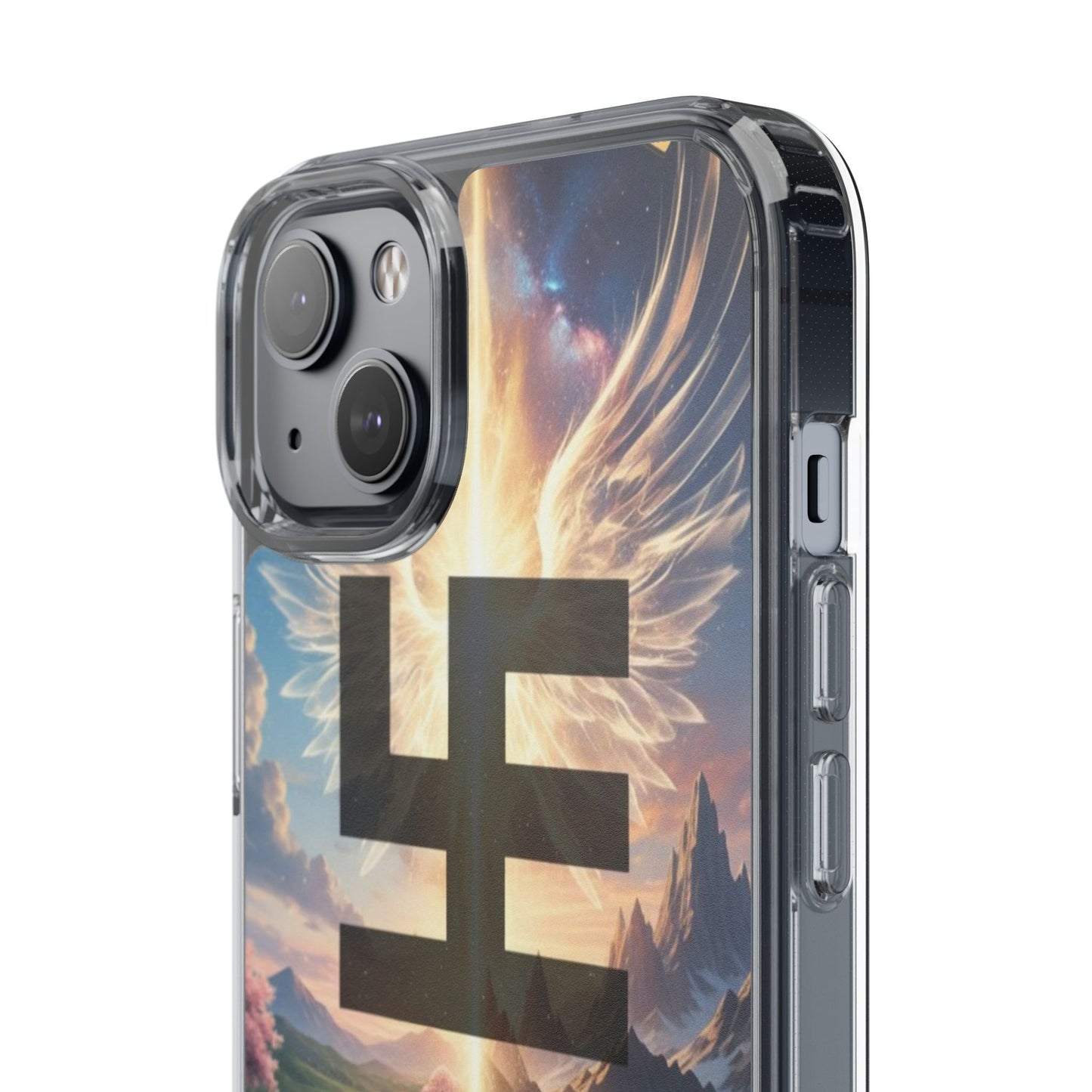 Swasticoin Peaceful Clear Phone Cases, Phone Accessories, Minimalist Design, Nature Lover Gifts, Transparent Phone Cover, Unique Art Case