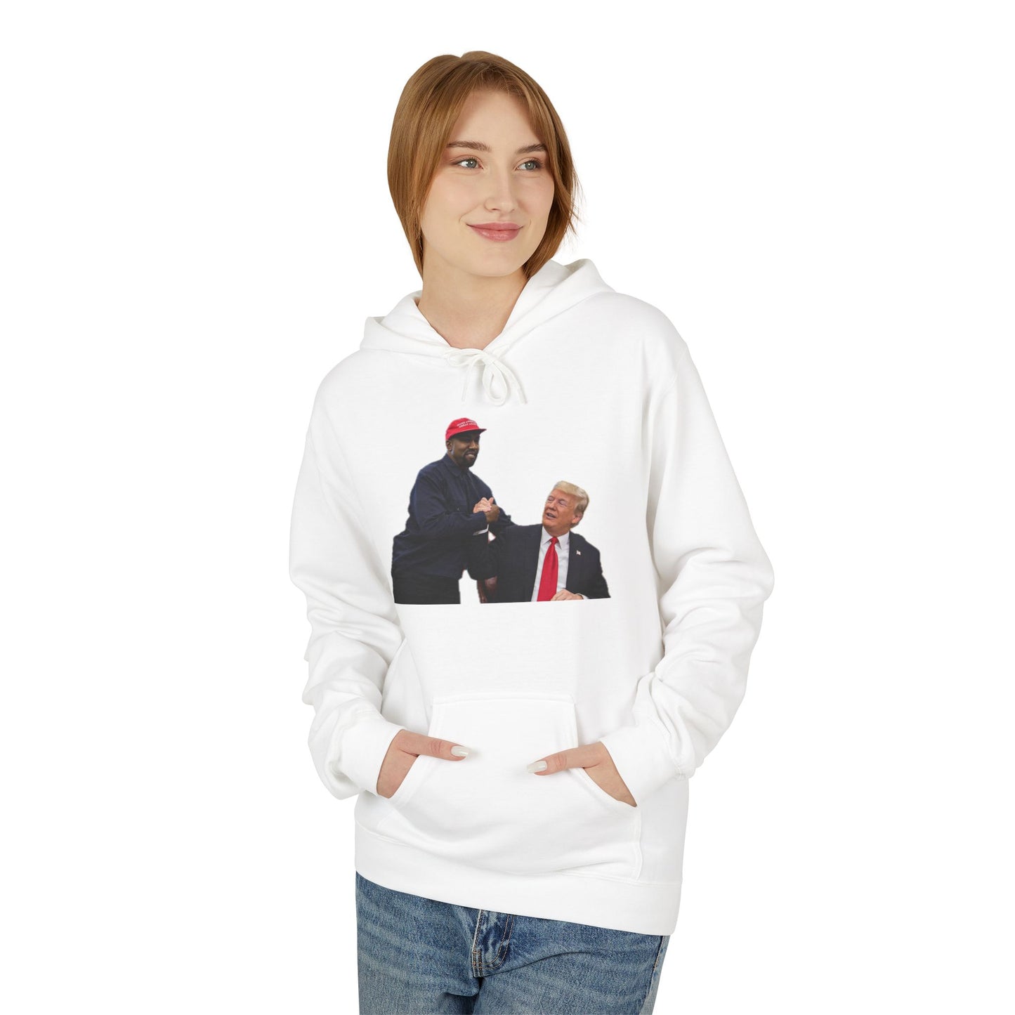 Ye & DJT Funny Political Fleece Hoodie, Unisex Softstyle Hoodie, Gift for Political Humor, Casual Wear, Election Day Apparel, Meme Clothing