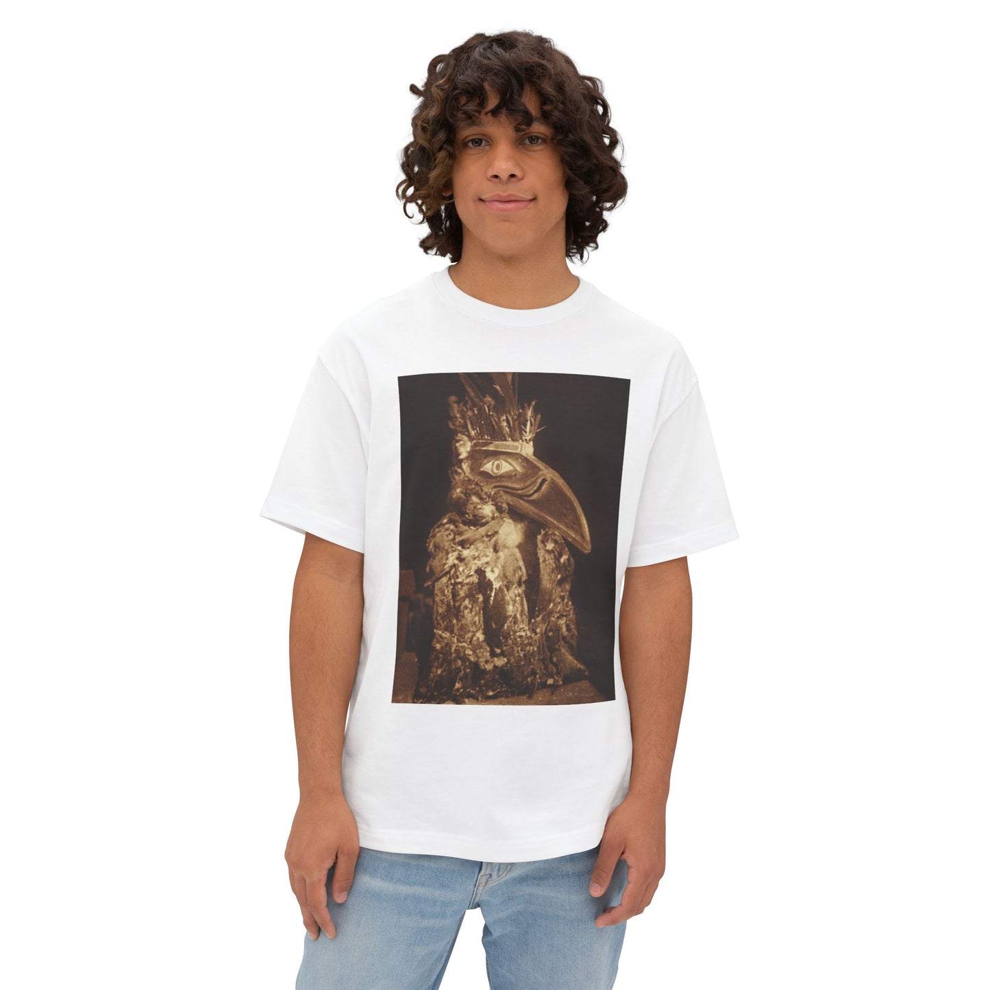 Yei Artistic Oversized Boxy Tee - Unique Graphic Tee, Statement Shirt, Casual Wear, Gift for Art Lovers, Trendy Streetwear