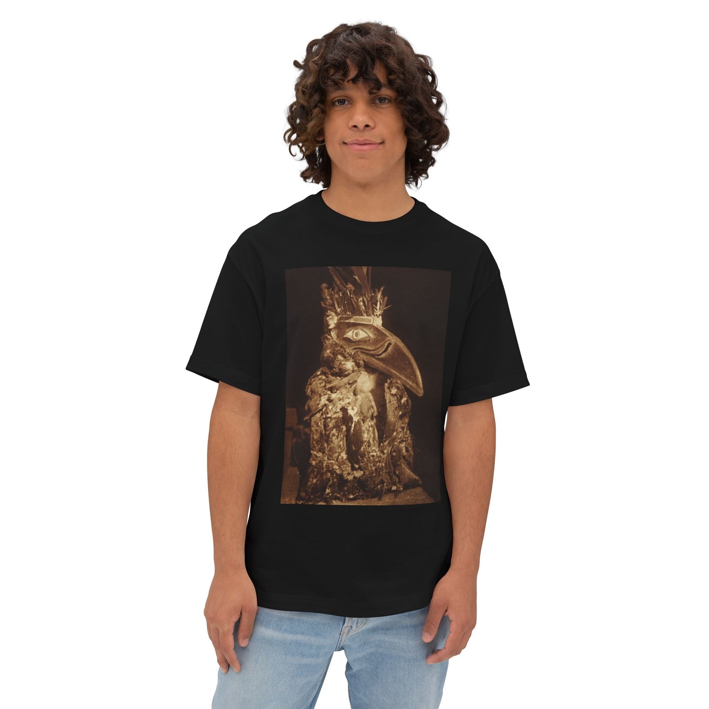 Yei Artistic Oversized Boxy Tee - Unique Graphic Tee, Statement Shirt, Casual Wear, Gift for Art Lovers, Trendy Streetwear