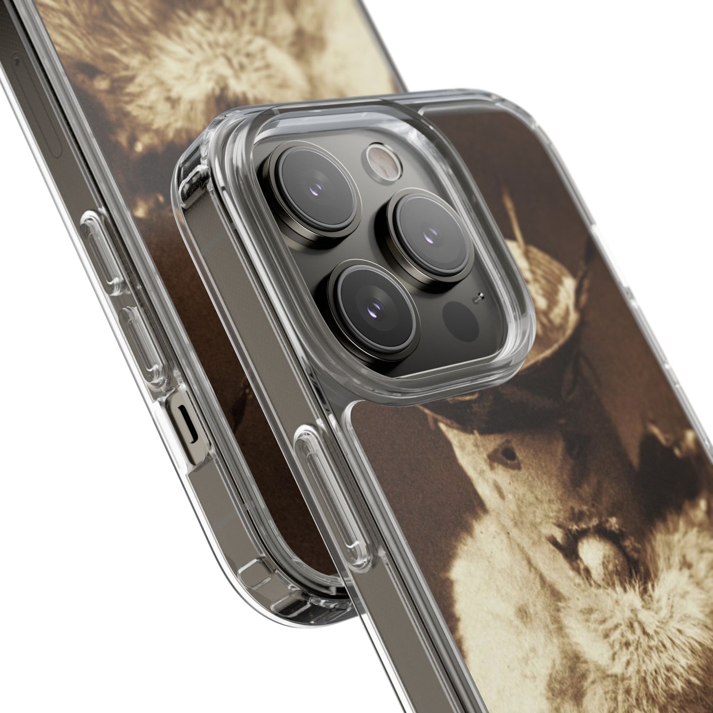 Yei Vintage Cat Photography Phone Case, Clear Cases, Unique Gift for Cat Lovers, Phone Accessory, Stylish Tech Gear, Animal Art