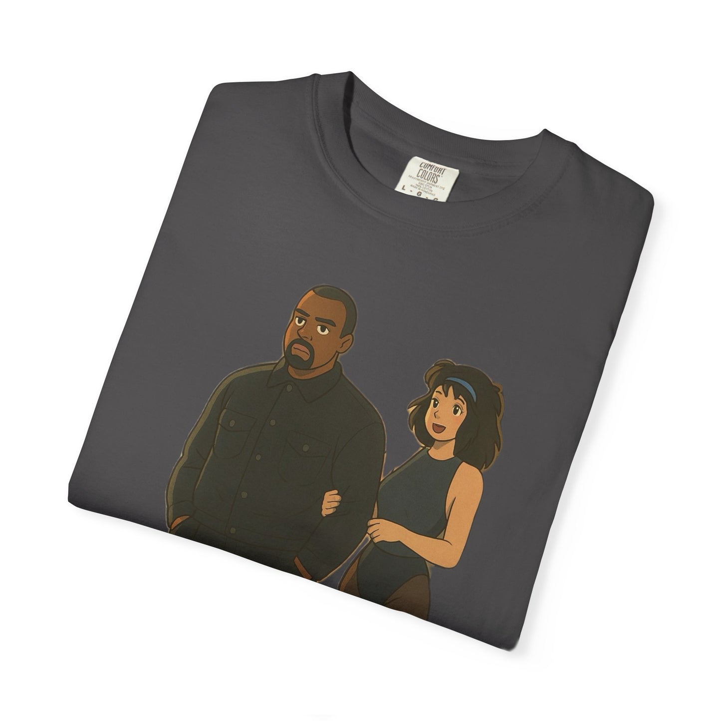 Ye & Bianca Graphic Tee, Trendy Unisex T-shirt, Cartoon Style, Streetwear, Gift for Music Lovers, Casual Fashion