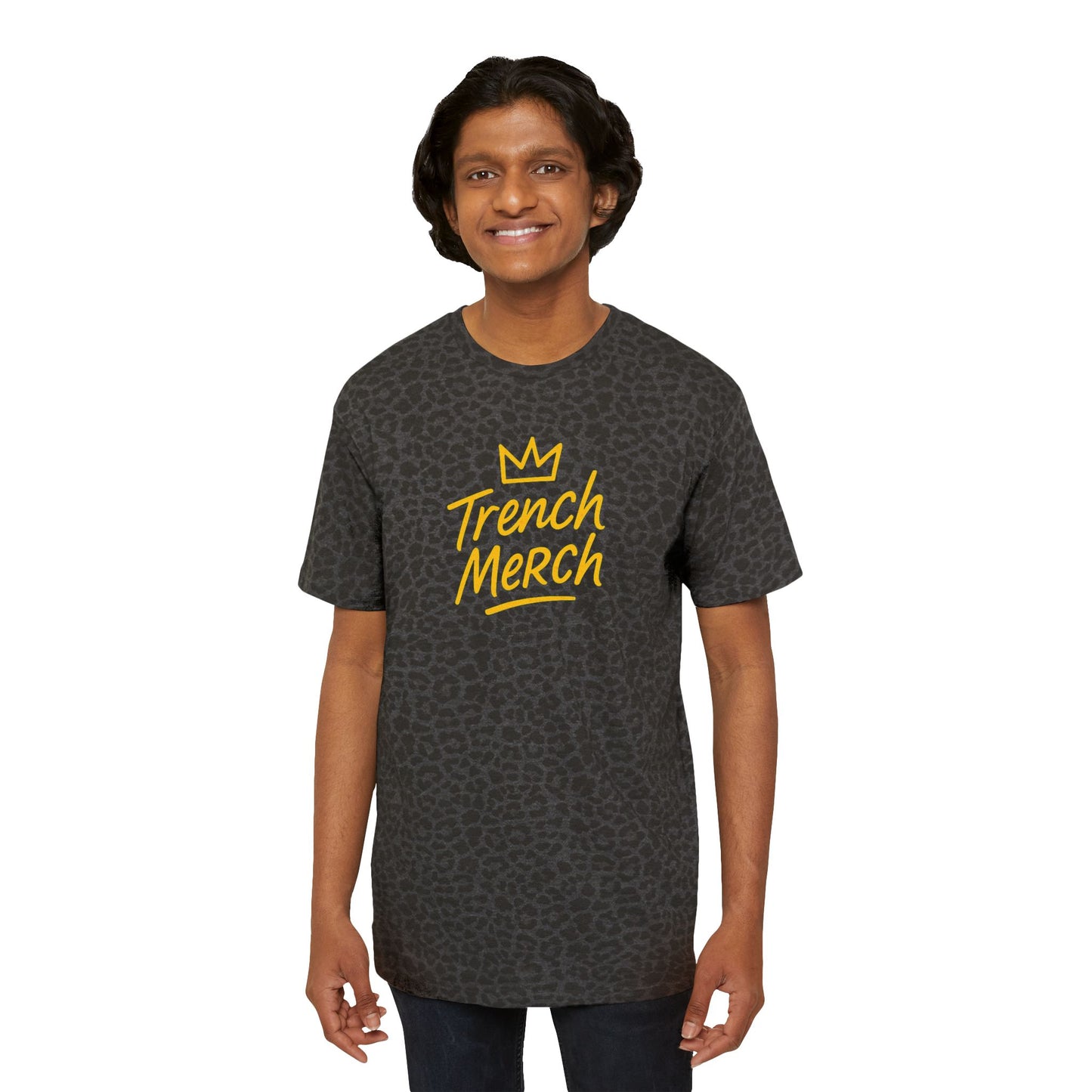 Trench Merch Crown Leopard Print Tee, Casual Statement Shirt, Urban Fashion Top, Gift for Him, Everyday Wear