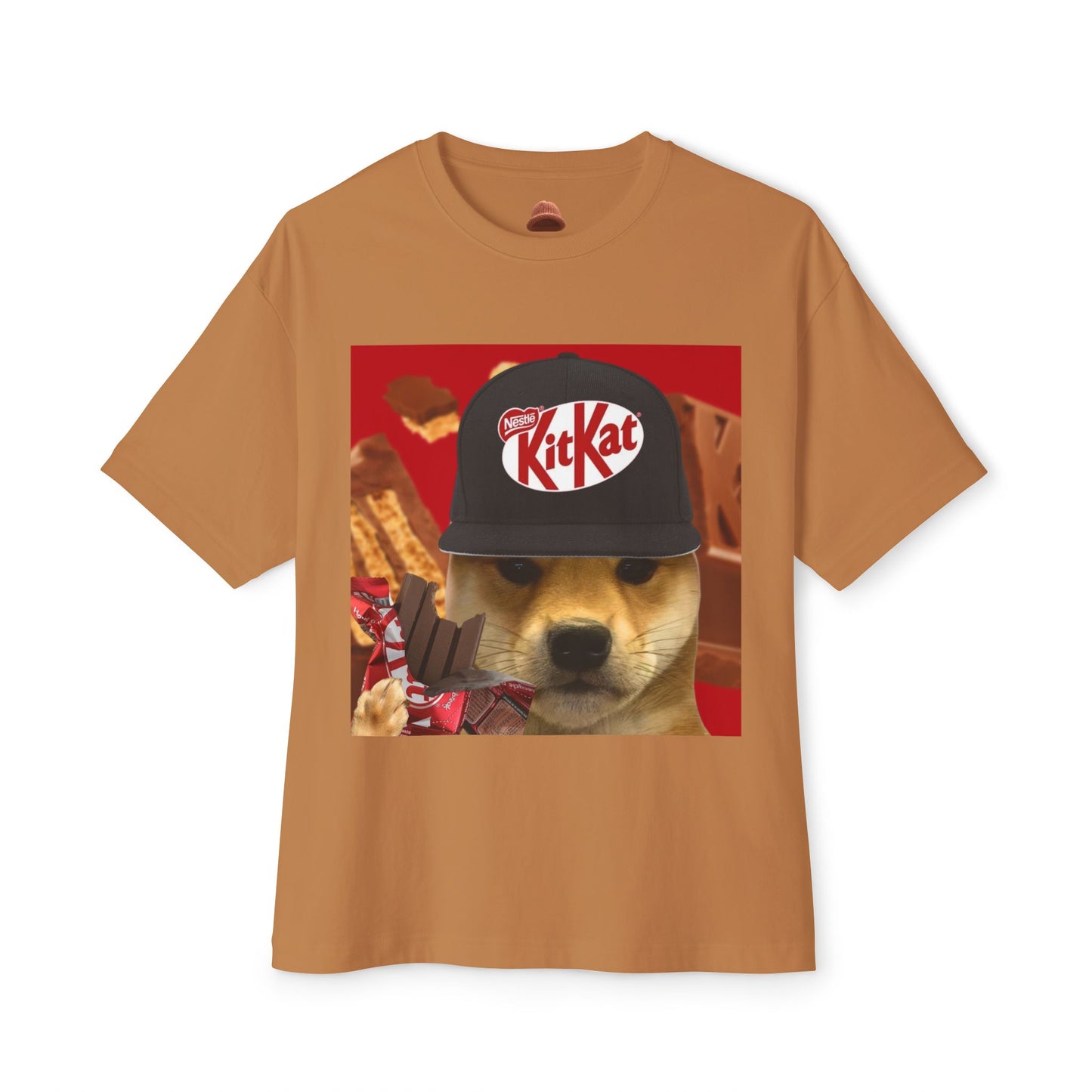 KitKat WIF Unisex Oversized Boxy Tee, Funny Dog Shirt, Food Lover Gift, Pet Lover Casual Tee, Cute Graphic Tee, Humor T-Shirt