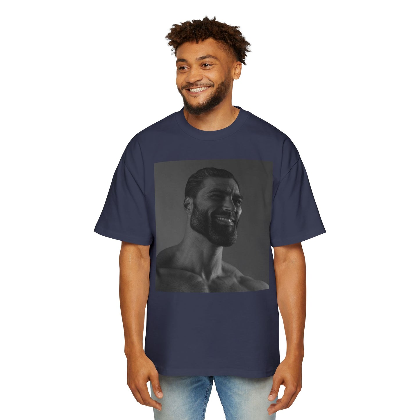 GIGA Men's Heavy Oversized Tee | Casual Streetwear Shirt, Graphic Tee, Gift for Him, Unisex Style, Trendy Apparel
