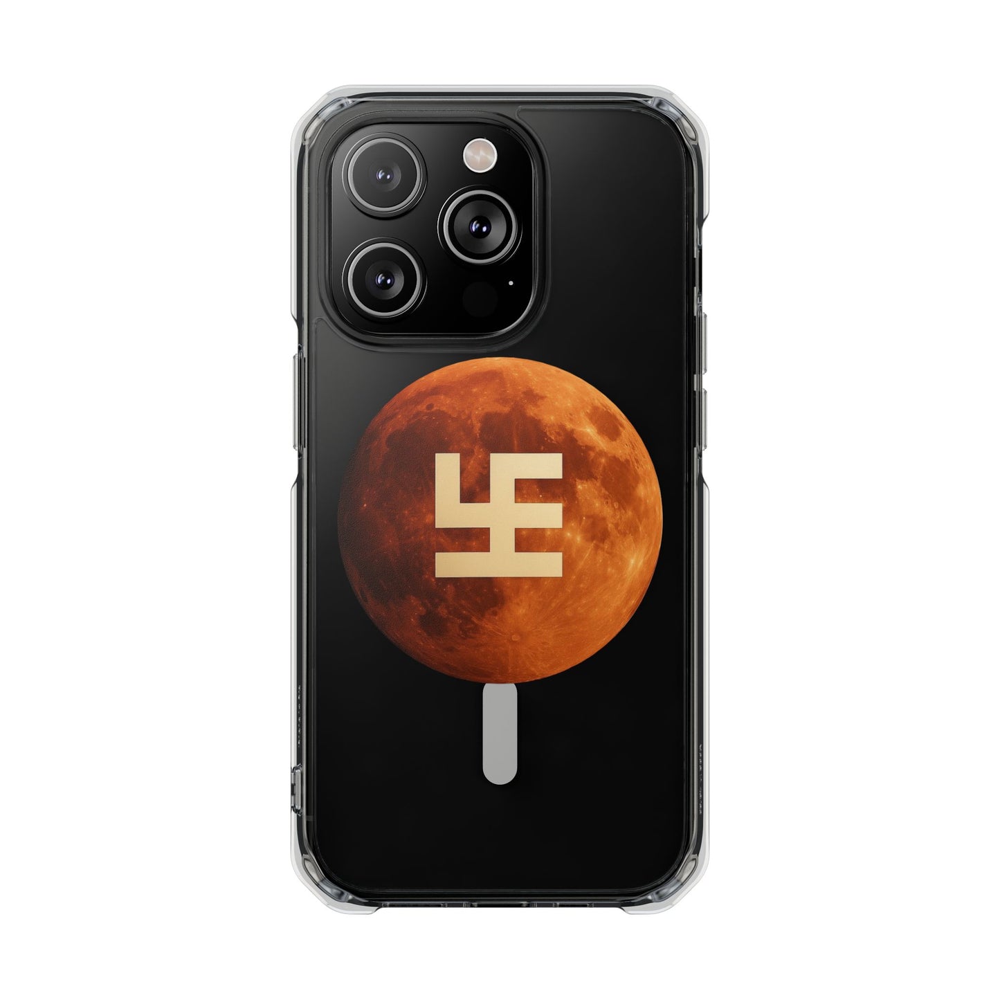 Swasticoin Magnetic Phone Case with Lunar Design, Unique Phone Accessory, Shockproof Clear Case, Stylish Phone Cover, Gift for Tech Lovers