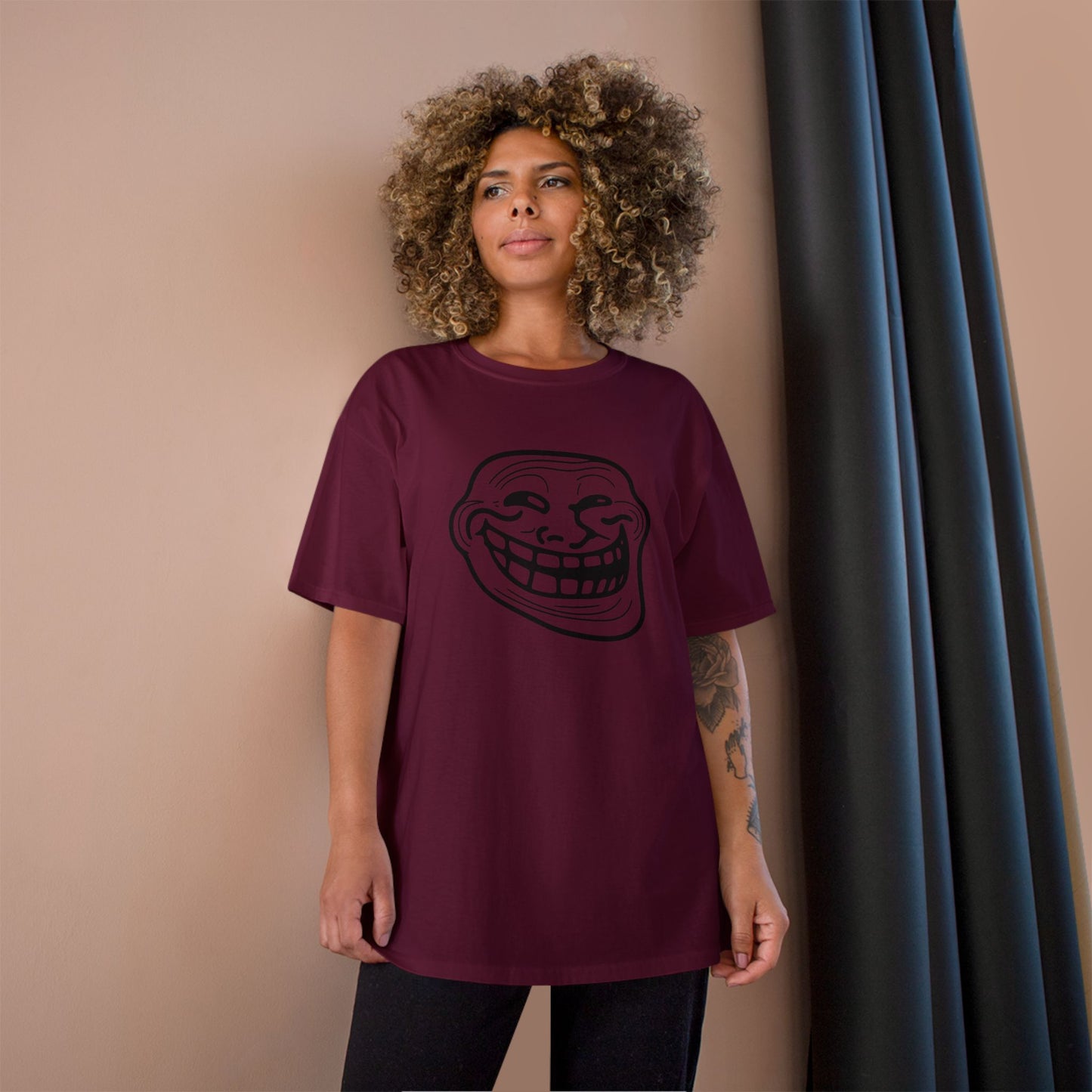 TROLL Funny Meme Champion T-Shirt, Humor Shirt, Gift for Gamers, Casual Wear, Laughing Face Tee, Perfect for Parties