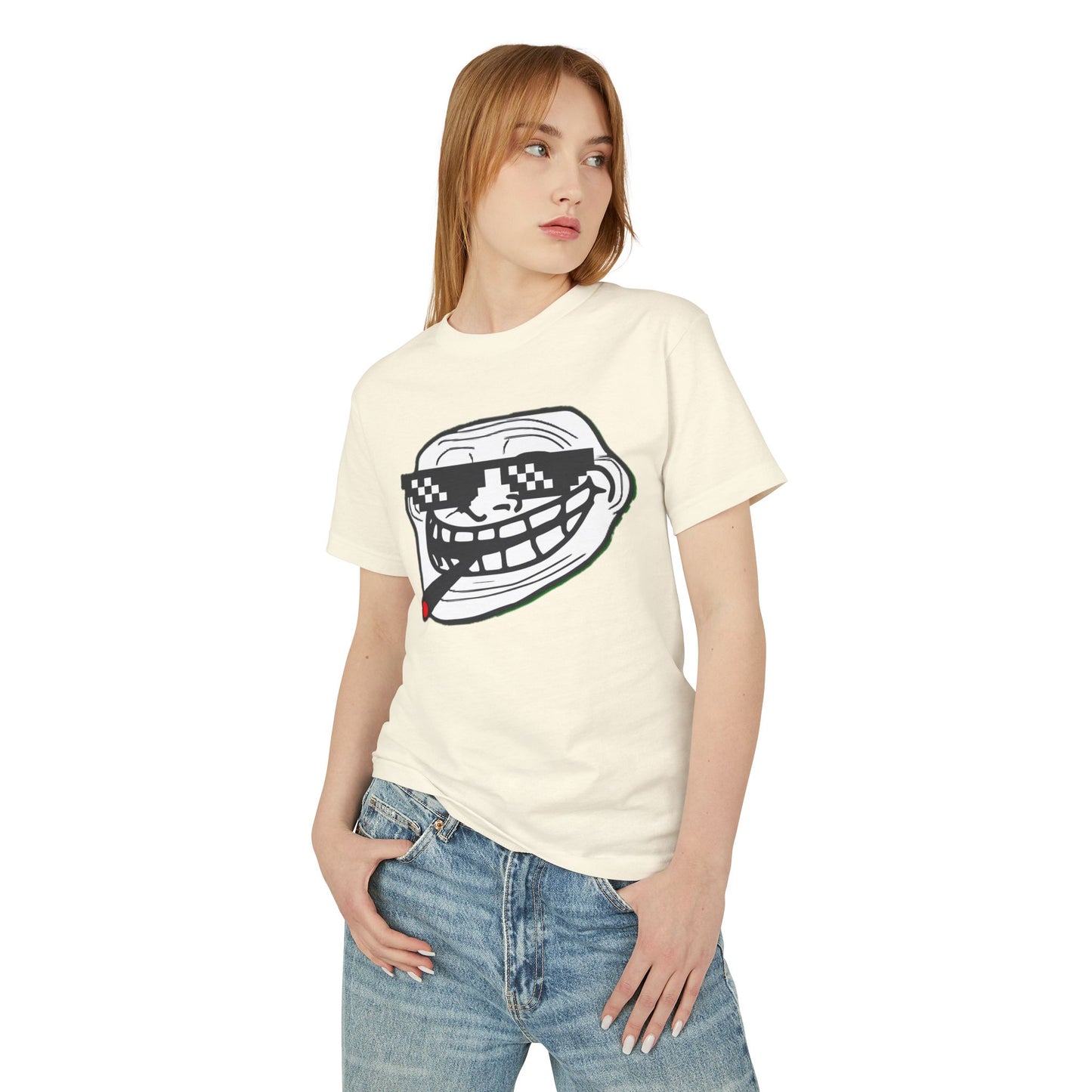 TROLL T-Shirt featuring Troll Face Graphic, Casual Humor Tee, Funny Gift for Friends, Streetwear Style, Lightweight Comfort