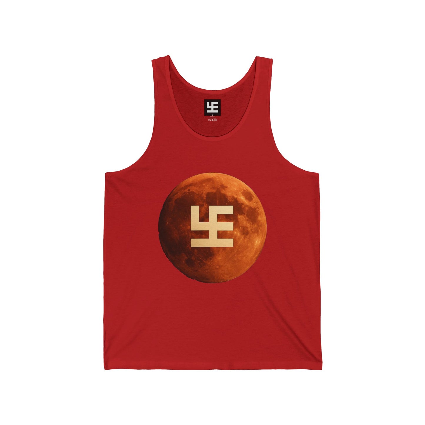 Swasticoin Moon Phase Unisex Jersey Tank | Trendy Moon T-Shirt | Graphic Tee for Parties, Summer Vibes, Festival Wear, Gift Idea