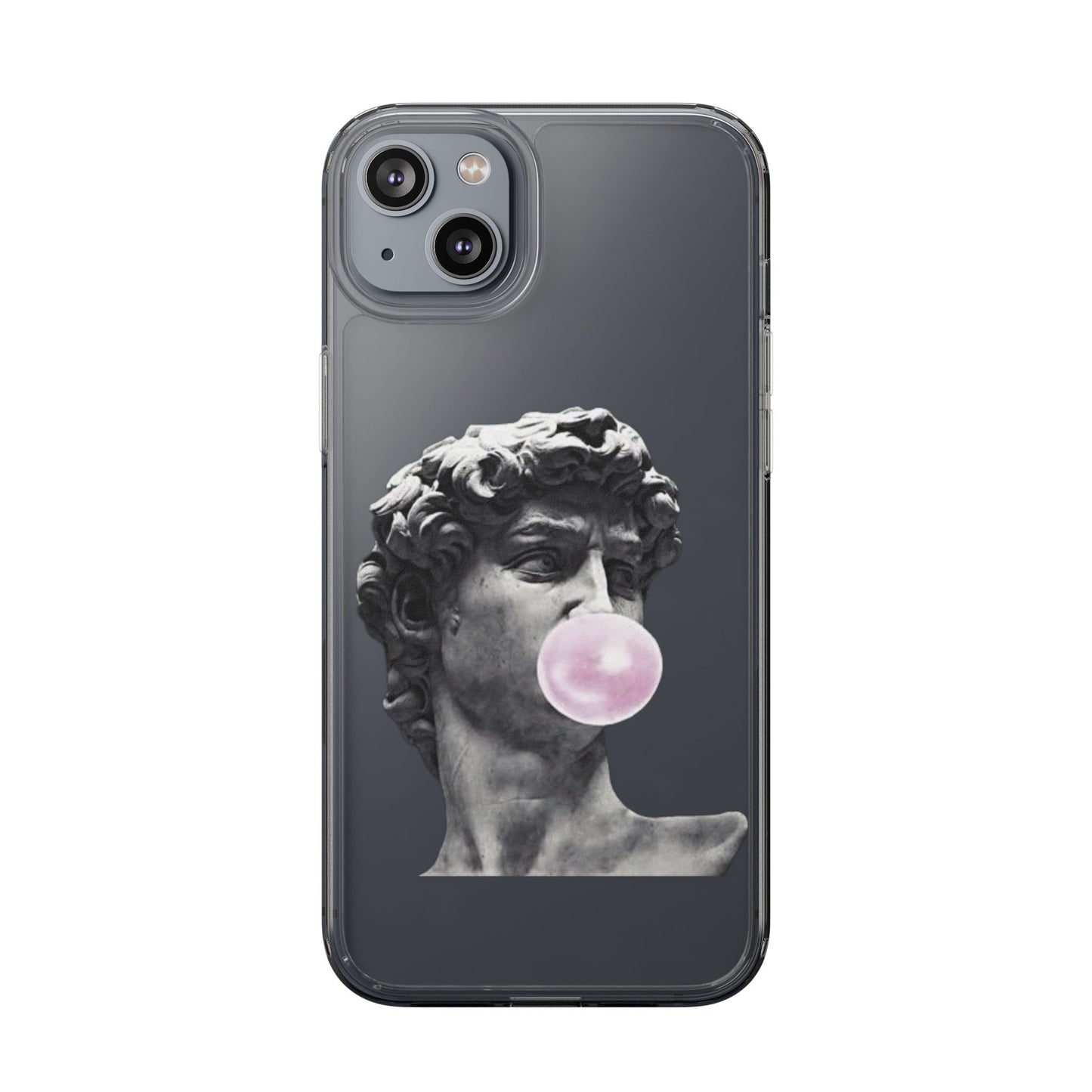 @ye Clear Phone Case with David Statue Design, Modern Phone Accessory for Art Lovers, Unique Gift, Customizable Compatible Soft Case