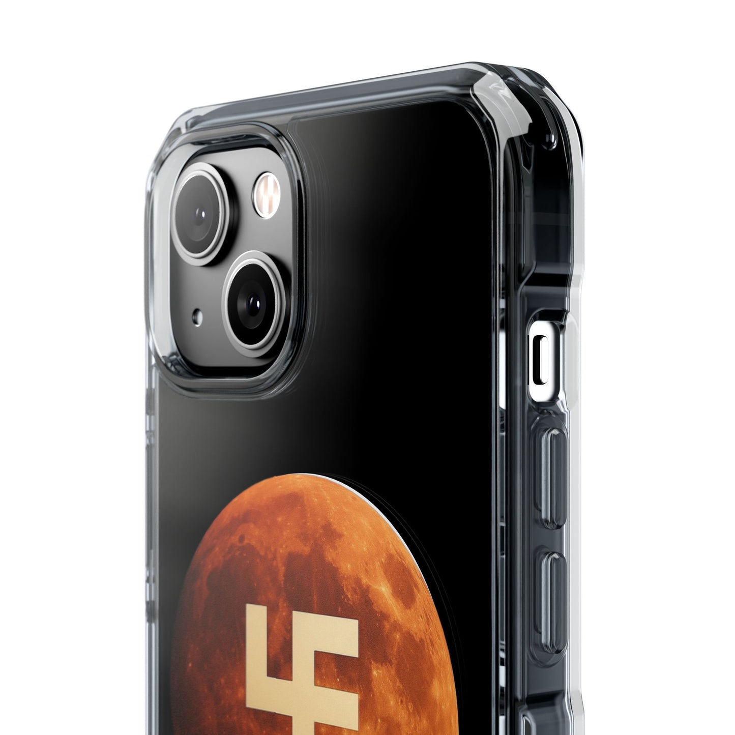 Swasticoin Magnetic Phone Case with Lunar Design, Unique Phone Accessory, Shockproof Clear Case, Stylish Phone Cover, Gift for Tech Lovers