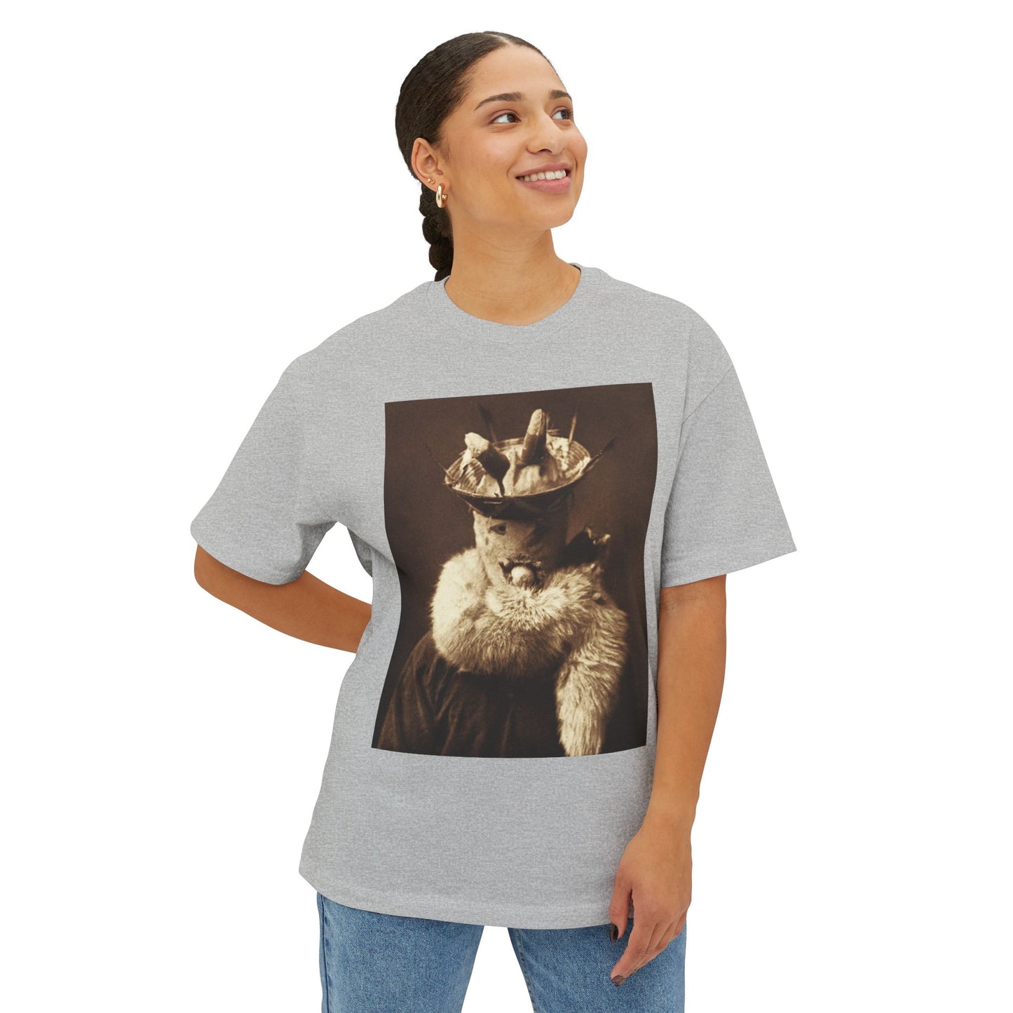 Yei Oversized Tee - Unique Gift, Casual Wear, Vintage Style, Cute Animal T-Shirt
