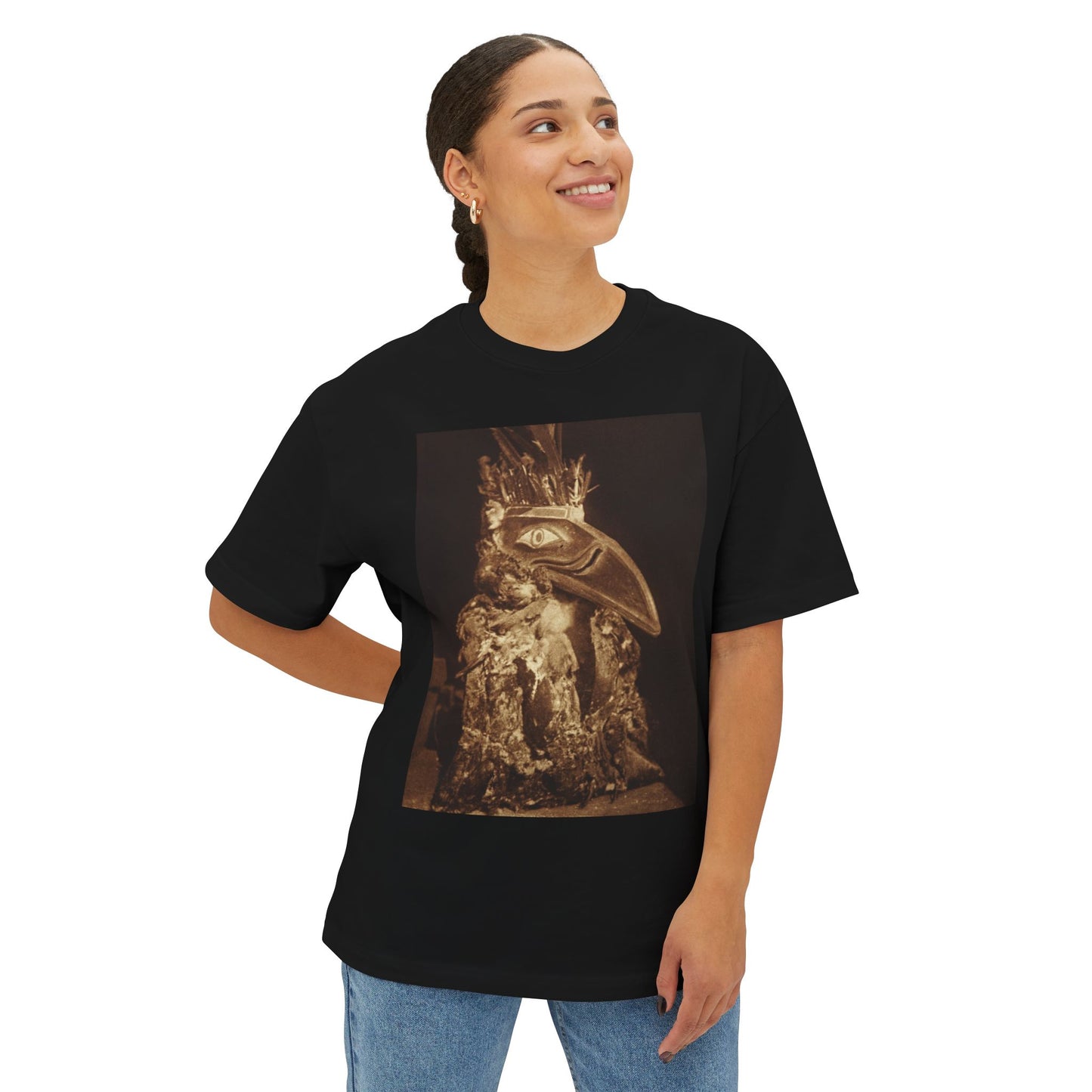 Yei Artistic Oversized Boxy Tee - Unique Graphic Tee, Statement Shirt, Casual Wear, Gift for Art Lovers, Trendy Streetwear