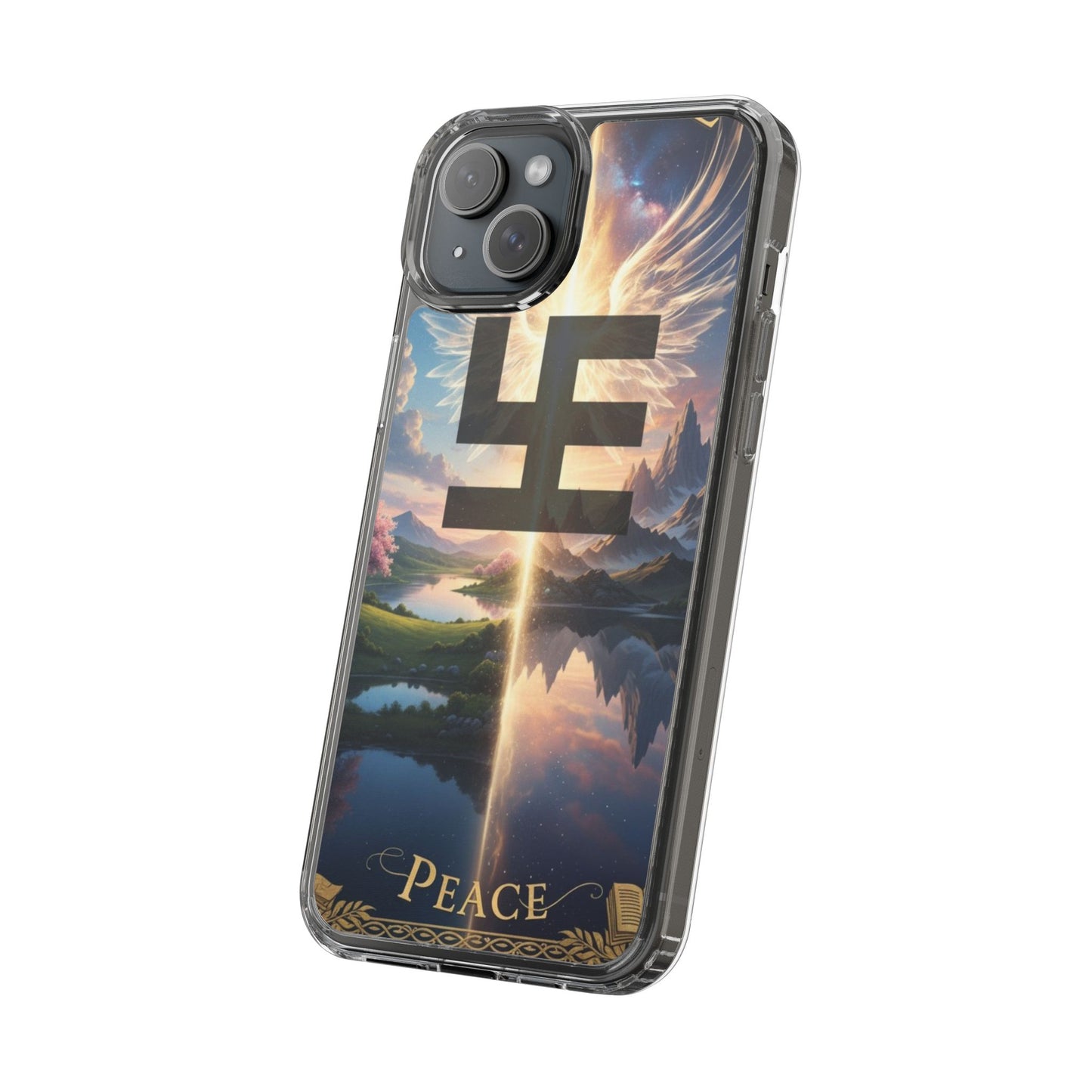 Swasticoin Peaceful Clear Phone Cases, Phone Accessories, Minimalist Design, Nature Lover Gifts, Transparent Phone Cover, Unique Art Case