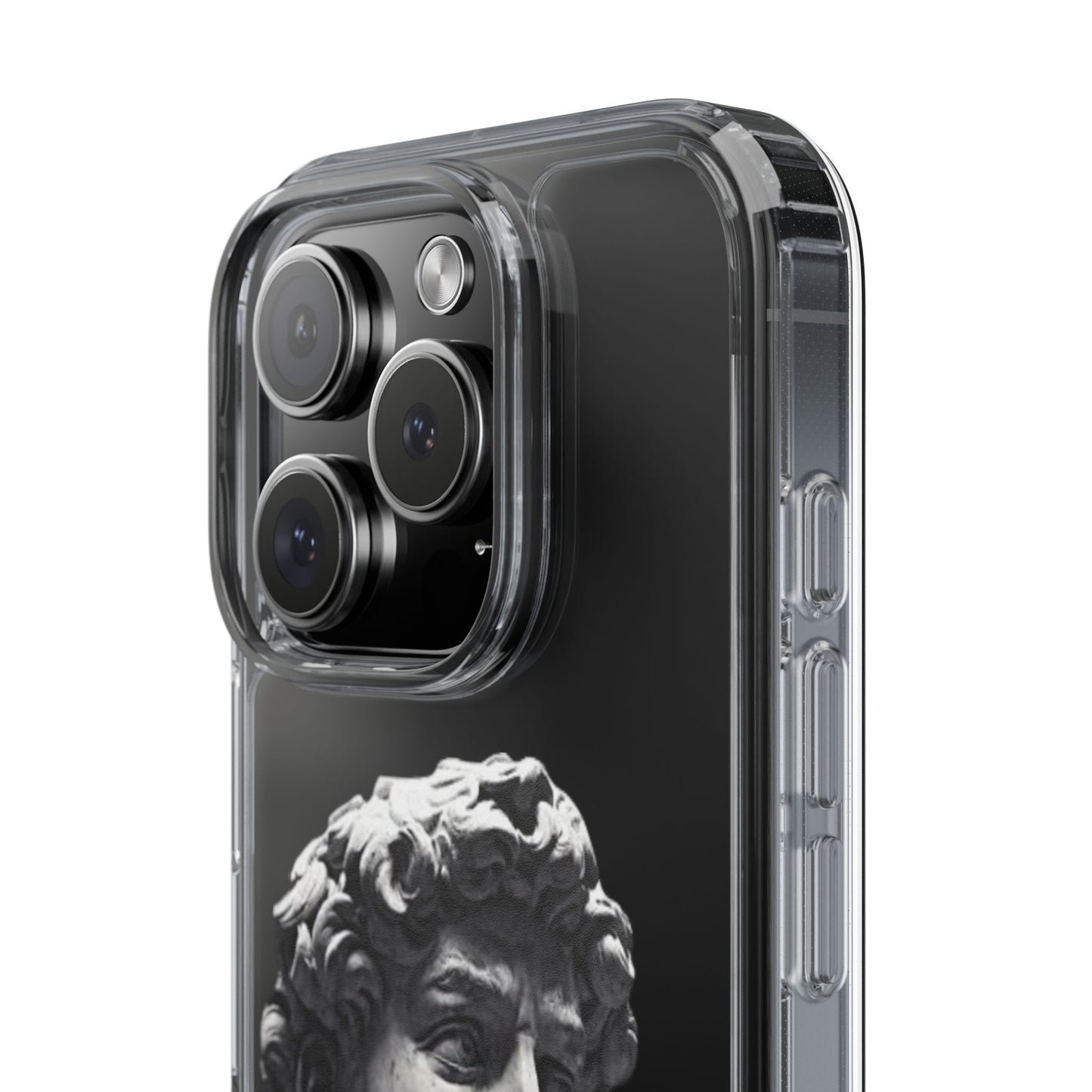 @ye Clear Phone Case with David Statue Design, Modern Phone Accessory for Art Lovers, Unique Gift, Customizable Compatible Soft Case
