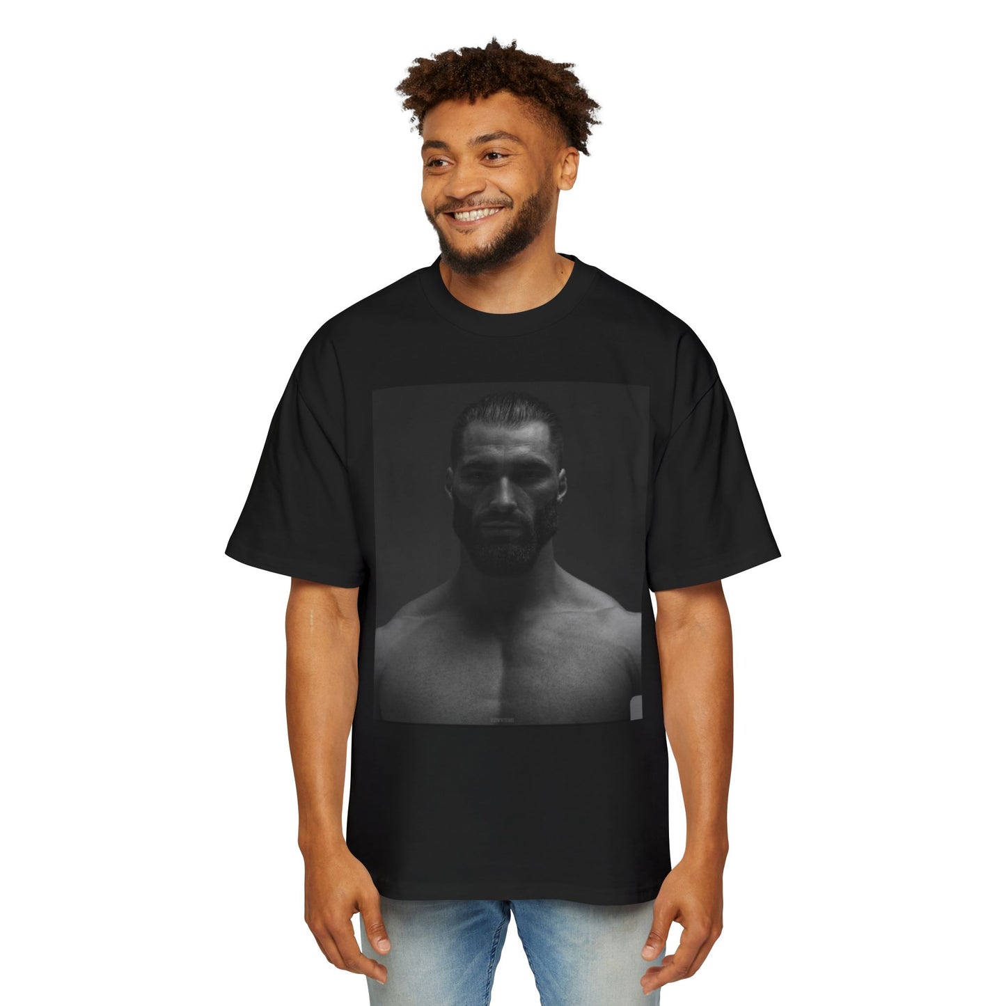 GIGA Stylish Men's Oversized Tee for Comfort Lovers, Casual Wear, Street Style, Gift for Him, Trendy Tee with Gigachad Design
