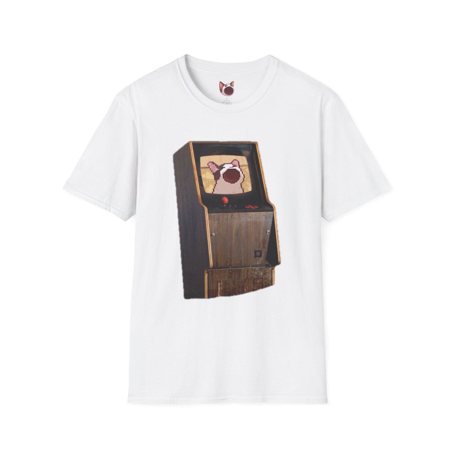 POPCAT Retro Arcade Unisex T-Shirt, Gamer Tee, Vintage Gaming Shirt, Gift for Gamers, Casual Wear