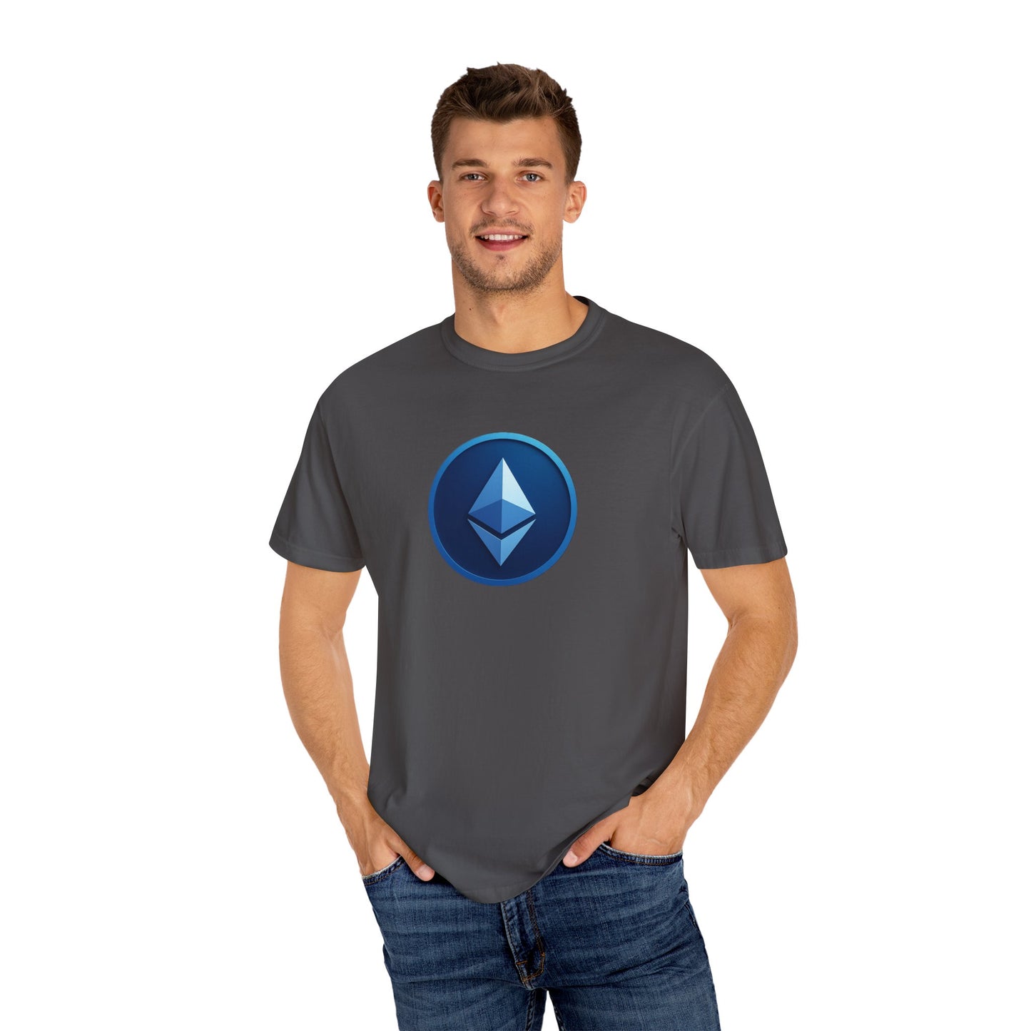 Ethereum Graphic T-Shirt, Unisex Casual Tee, Blockchain Apparel, Gamer Shirt, Crypto Gift, Stylish Streetwear