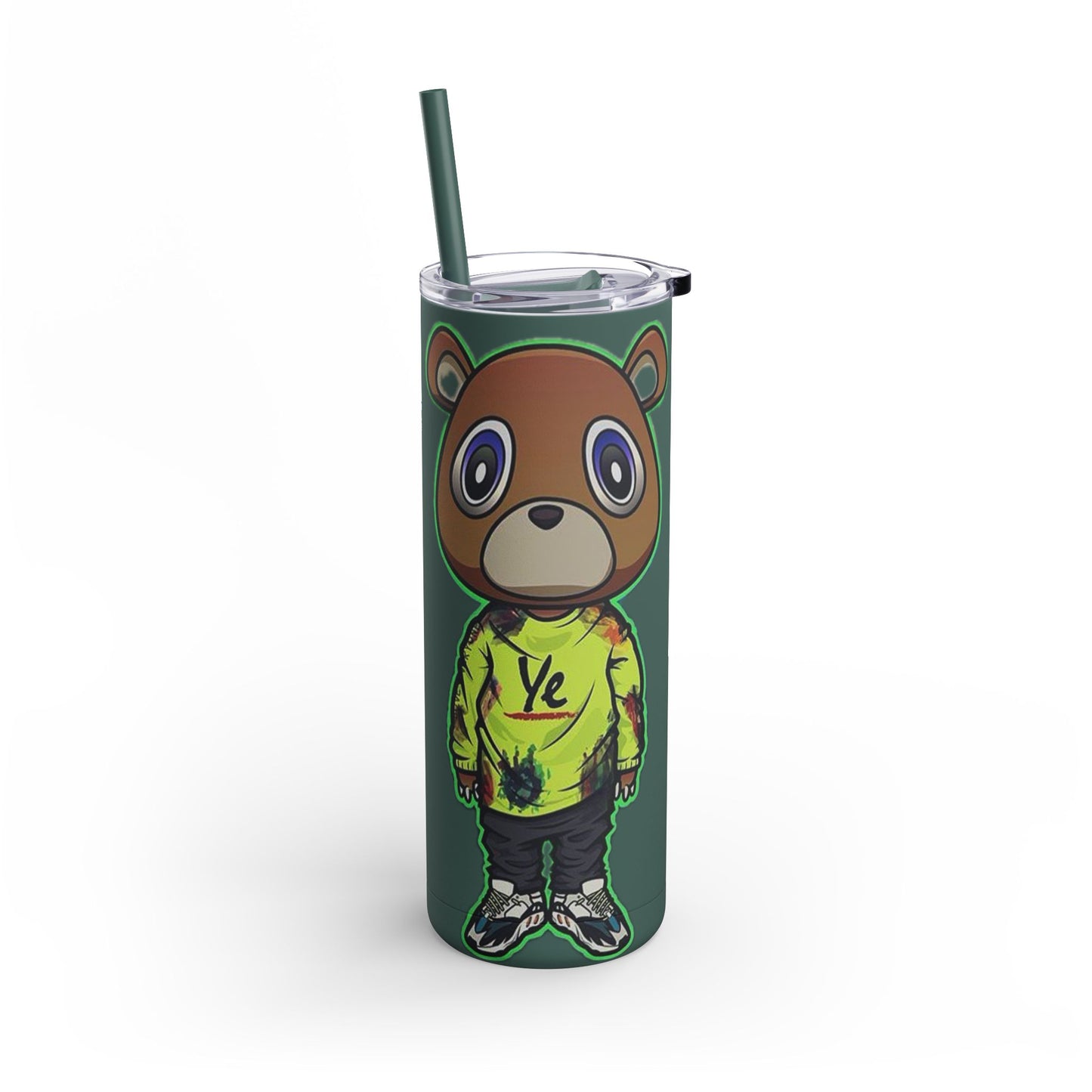 Ye Bear Tumbler, Cute Cartoon Drinkware, Funny Gift for Fans, Perfect for Birthdays & Holidays, 20oz Skinny Cup