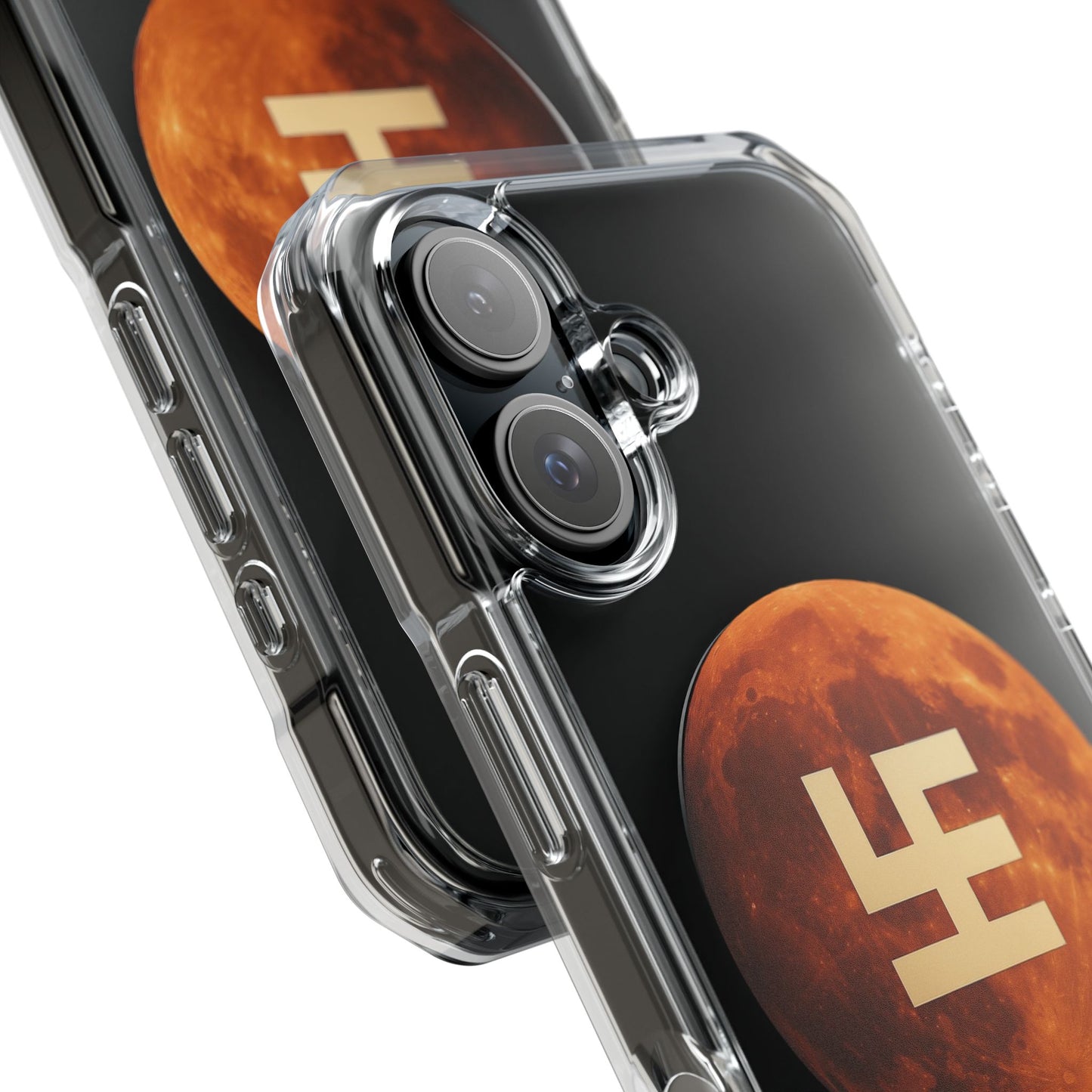 Swasticoin Magnetic Phone Case with Lunar Design, Unique Phone Accessory, Shockproof Clear Case, Stylish Phone Cover, Gift for Tech Lovers