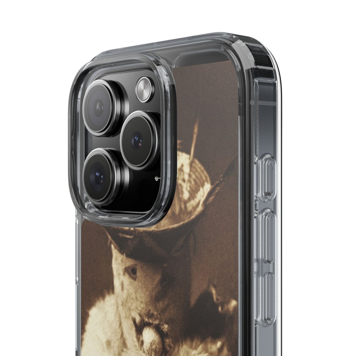 Yei Vintage Cat Photography Phone Case, Clear Cases, Unique Gift for Cat Lovers, Phone Accessory, Stylish Tech Gear, Animal Art