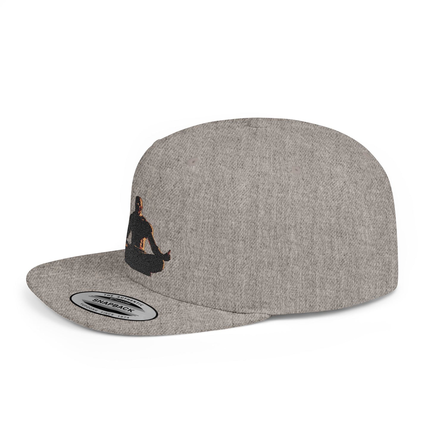 GIGA Zen Meditation Flat Bill Snapback Hat, Mindfulness Cap, Yoga Headwear, Gift for Him/Her, Casual Everyday Wear, Stylish Accessory