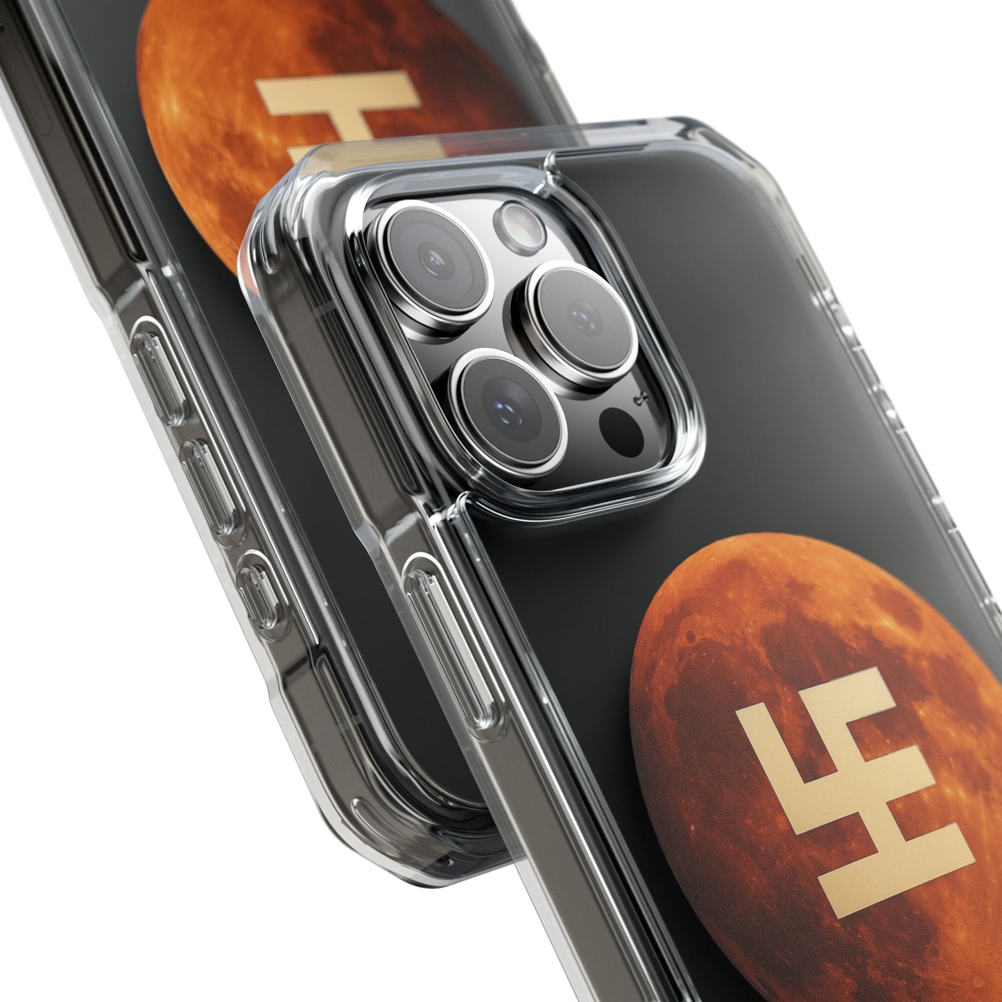 Swasticoin Magnetic Phone Case with Lunar Design, Unique Phone Accessory, Shockproof Clear Case, Stylish Phone Cover, Gift for Tech Lovers