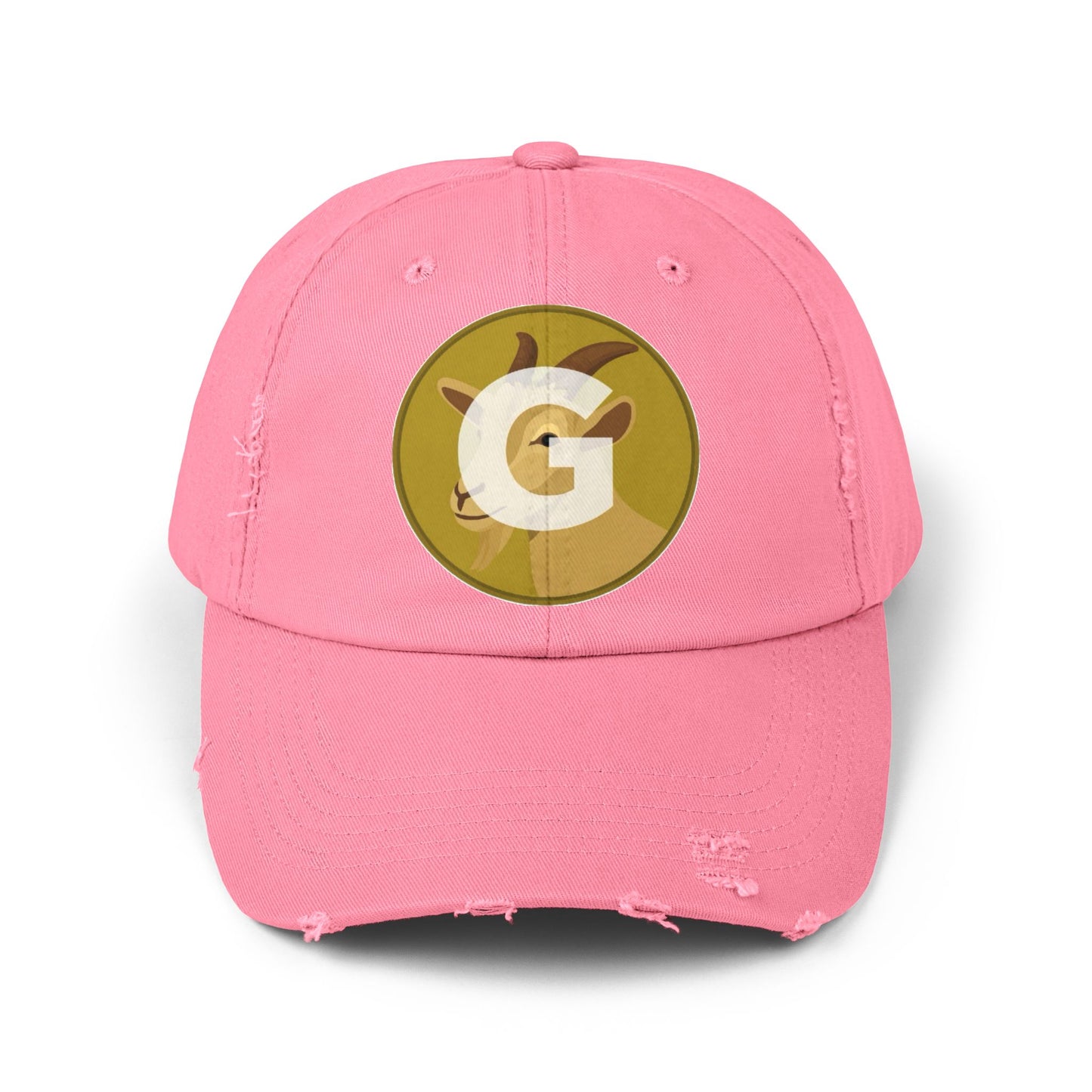 Goat Unisex Distressed Cap with G Logo, Casual Hat, Trendy Apparel, Gift for Him/Her, Summer Accessory, Sportswear