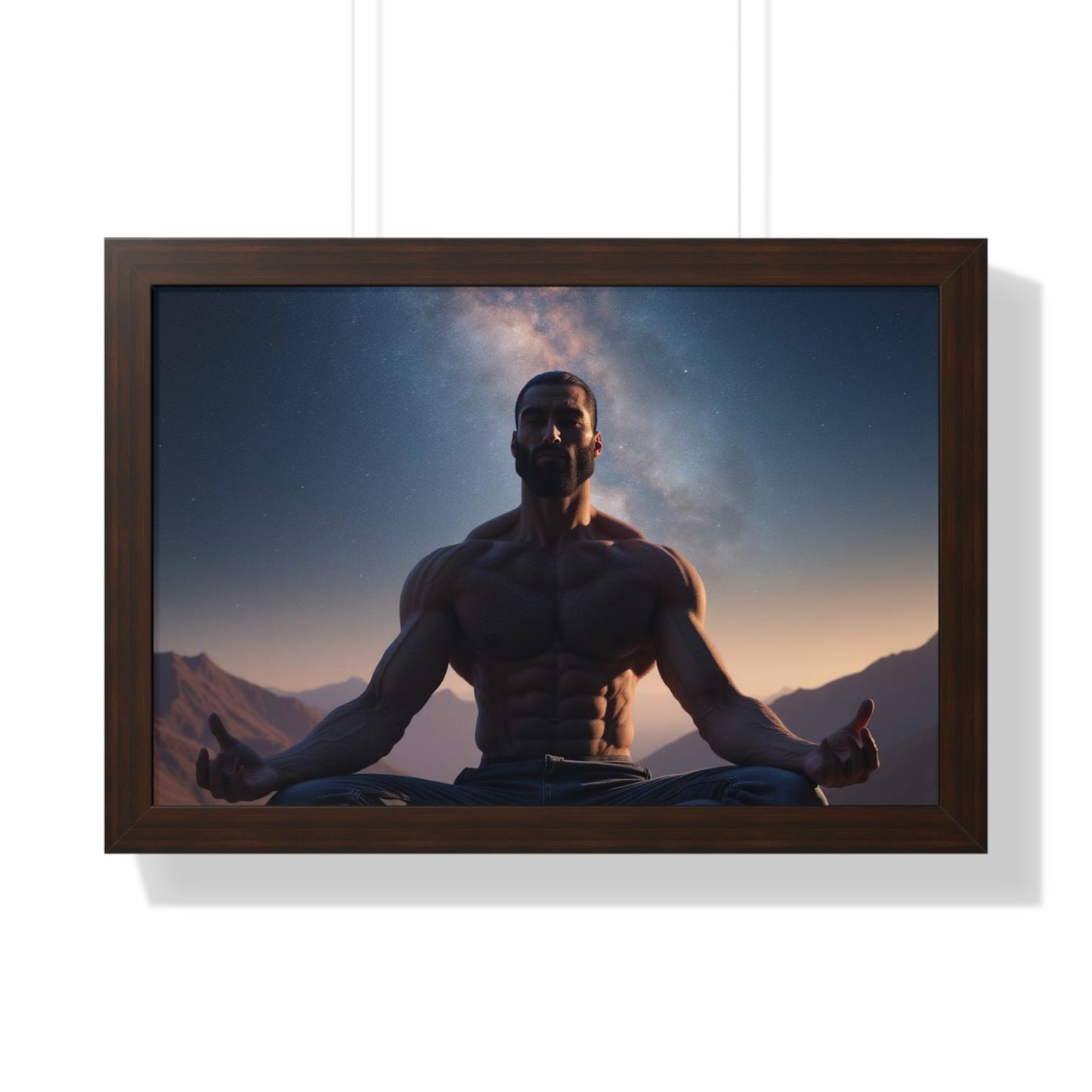 GIGA Meditation Framed Poster, Calm Art, Spiritual Wall Decor, Zen Home Decor, Fitness Motivation, Mindfulness Gift, Inspirational Art
